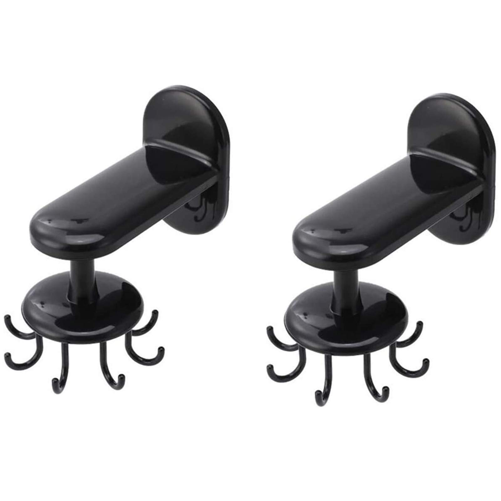 8-Claw Rotating Kitchen Hooks - 360° Swivel Wall Mounted Storage Hooks for Kitchen, Bathroom & Pantry Organization (2 Pack) - Perfect for Hanging Utensils, Towels, Spoons & Small Gadgets