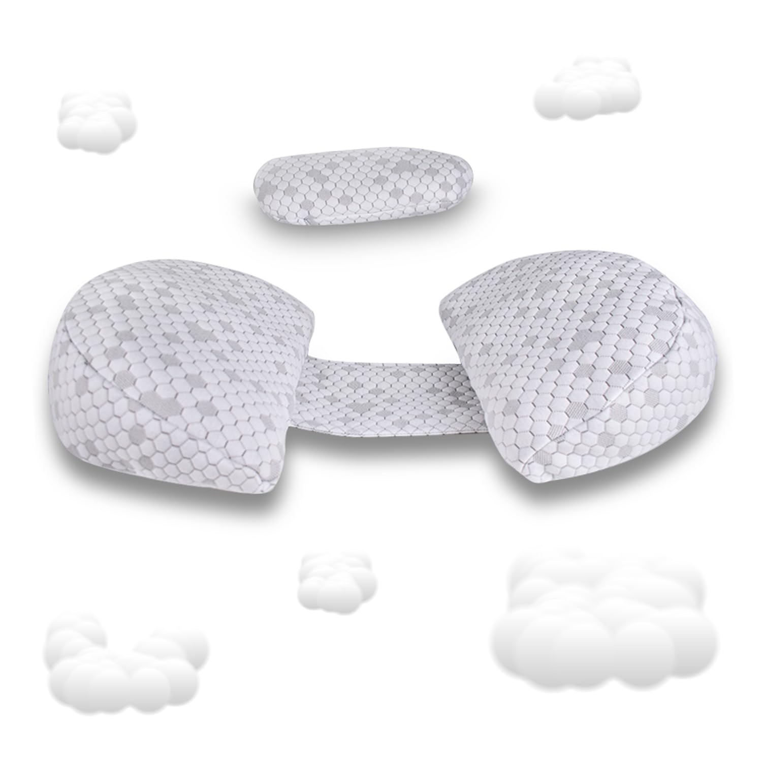 ANGELYCIA Adjustable Pregnancy Pillow Wedge with Velcro - Maternity Support Pillow for Side Sleeping, Back, Legs, Belly & Hip Relief - Detachable Bamboo Cover (Gray) | Perfect for Pregnant Women's Comfort During Sleep & Relaxation