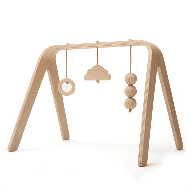 Charlie Crane Naho Wood Activity Arch with Wooden Toys - Montessori Baby Play Gym for Sensory Development & Tummy Time - Perfect for Nursery & Playroom Decor