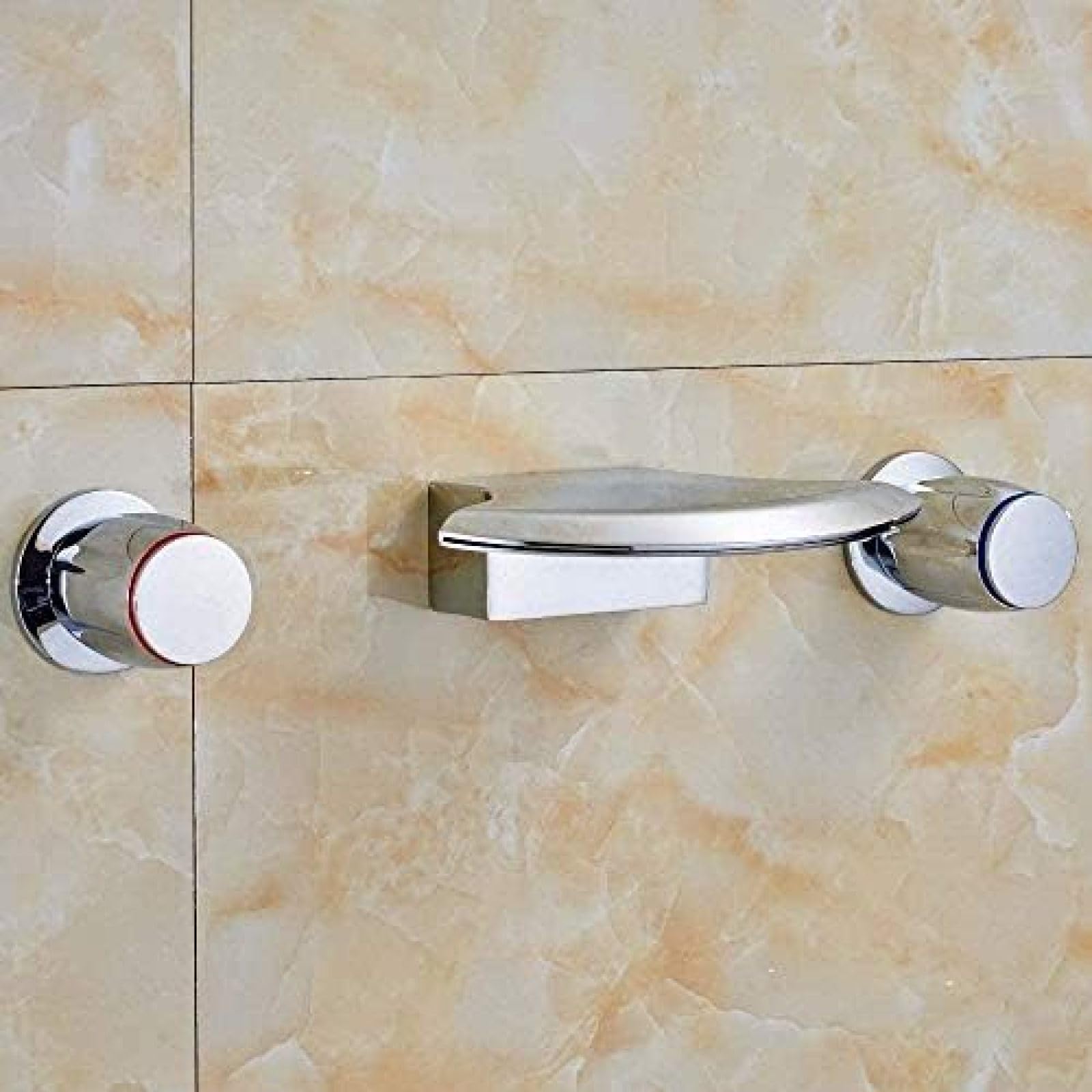 CRJUS Modern Kitchen Faucet with Polish Chrome Finish & Brass Handles - High-Quality Mixer Tap for Sink, Bathroom, and Utility Use - Perfect for Cooking, Washing Dishes & Home Decor
