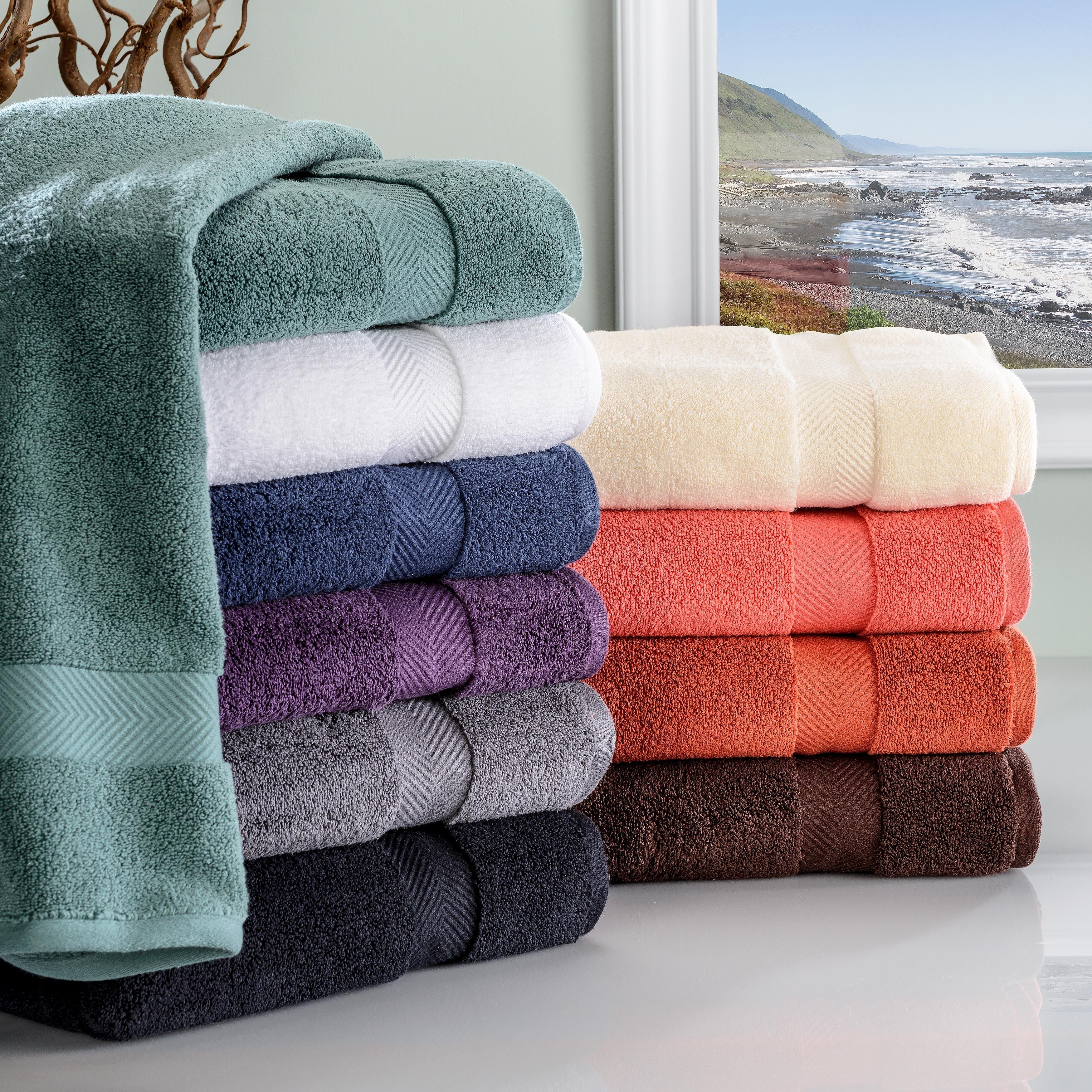 Premium Zero Twist Cotton Towels - Ultra Soft & Highly Absorbent 12-Piece Bath Towel Set for Spa, Gym & Luxury Home Use