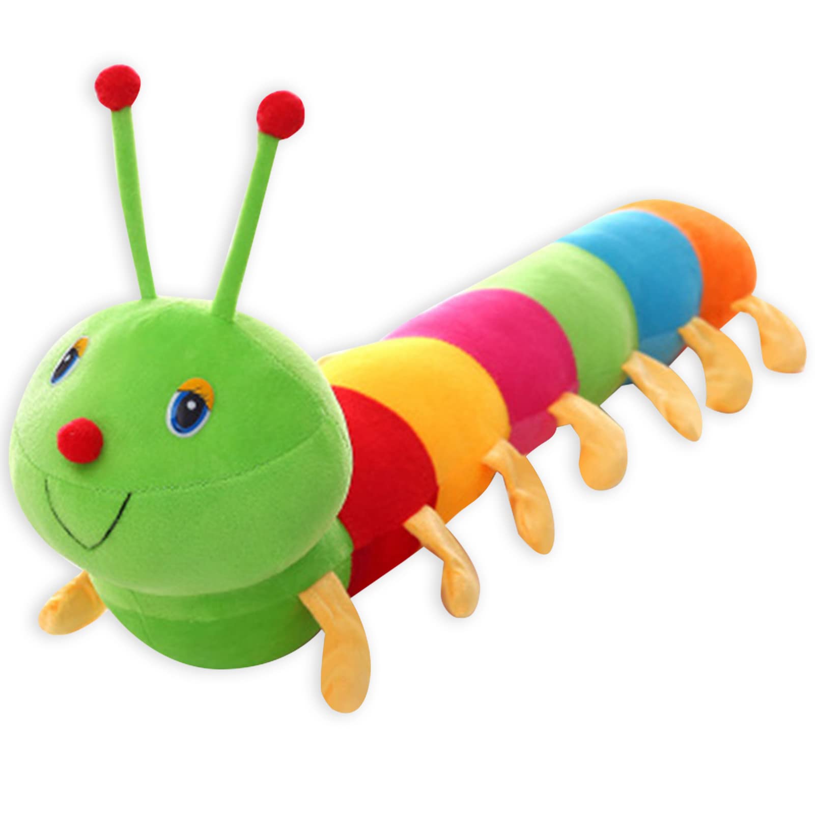 31.5 Inch Giant Caterpillar Stuffed Animal Plush Toy - Colorful Long Caterpillar Pillow for Kids, Soft Hugging Gift for Boys & Girls (CHELEI2019) | Perfect for Nursery Decor, Birthday Presents, and Cuddling Companions