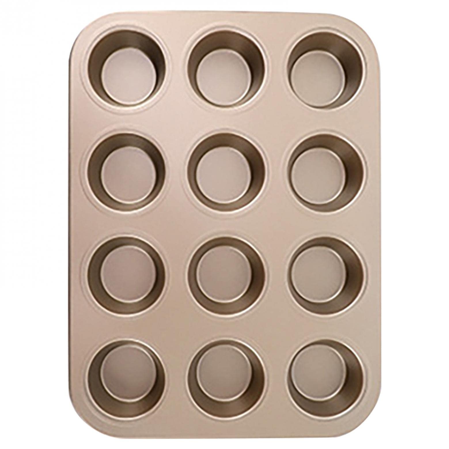 Non-Stick 12-Cavity Muffin Pan - Heavy Duty Carbon Steel Cupcake Baking Tray for Oven, Perfect for Baking Muffins, Cupcakes, Mini Pies & Whoopie Pies - Ideal for Home Baking, Parties & Holiday Treats