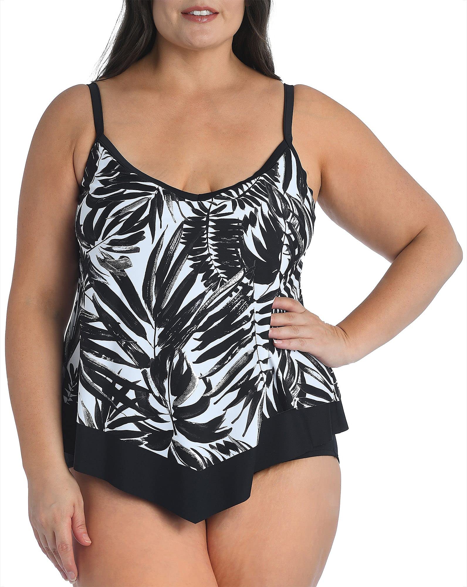 Women's V-Neck Flutter Tankini Swimsuit Top - Sexy Ruffle Swimwear for Beach & Pool - Perfect for Summer Vacation, Swim Parties & Water Sports