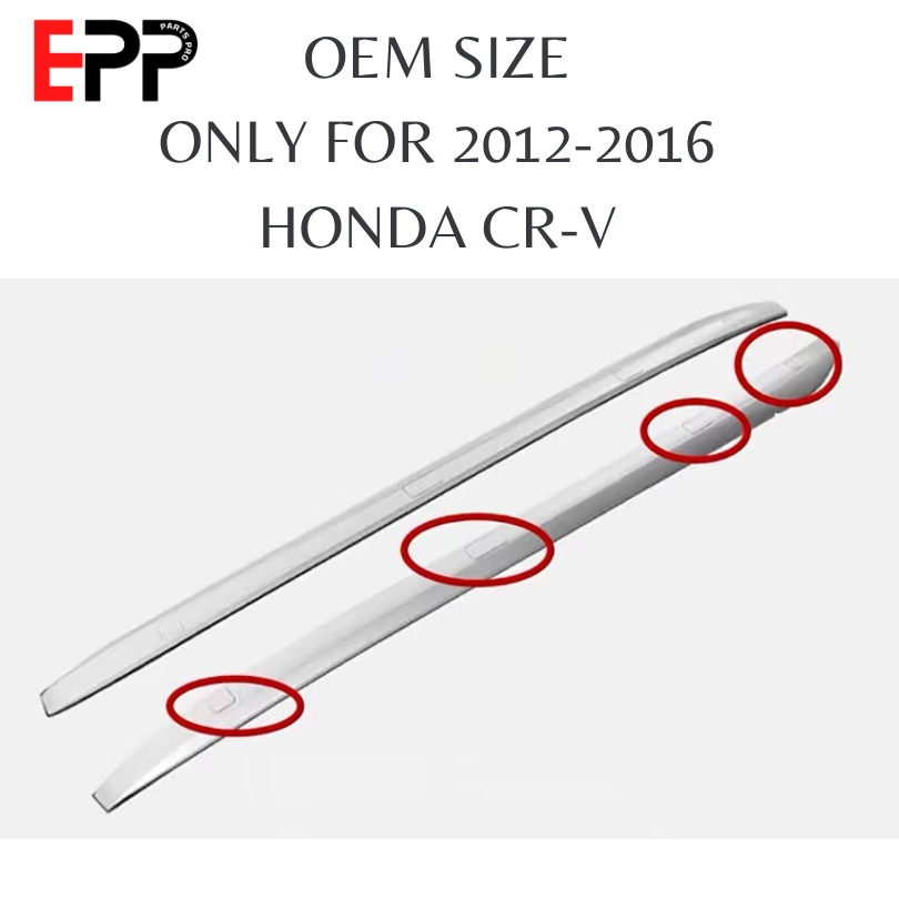 2012-2016 Honda CR-V Roof Rail Covers Replacement Set - 8pcs Silver OEM Style Accessories for Car Roof Protection & Stylish Upgrade