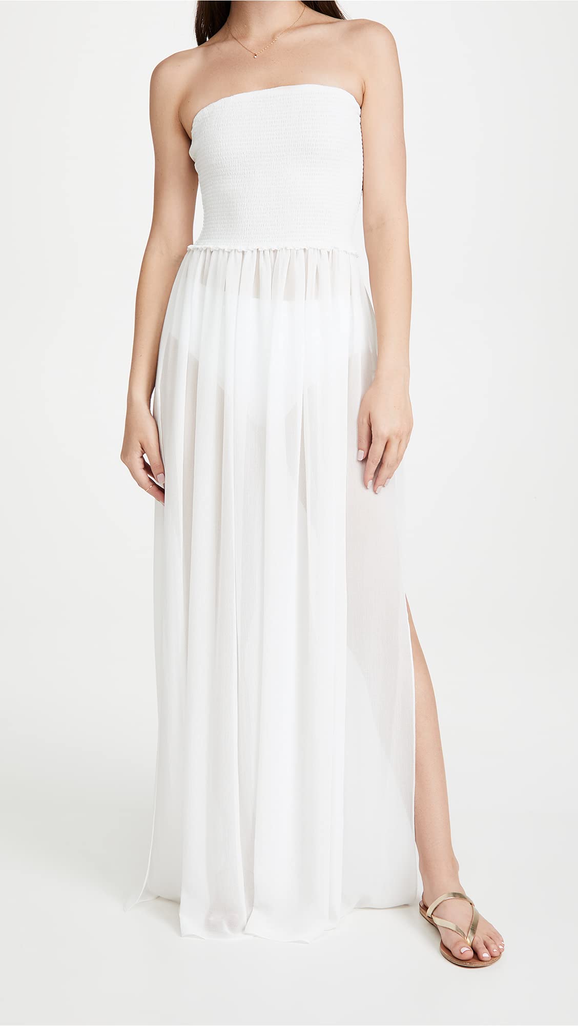 Ramy Brook Women's Calista Smocked Maxi Dress - Flowy Summer Beach Dress for Vacations, Weddings & Date Nights