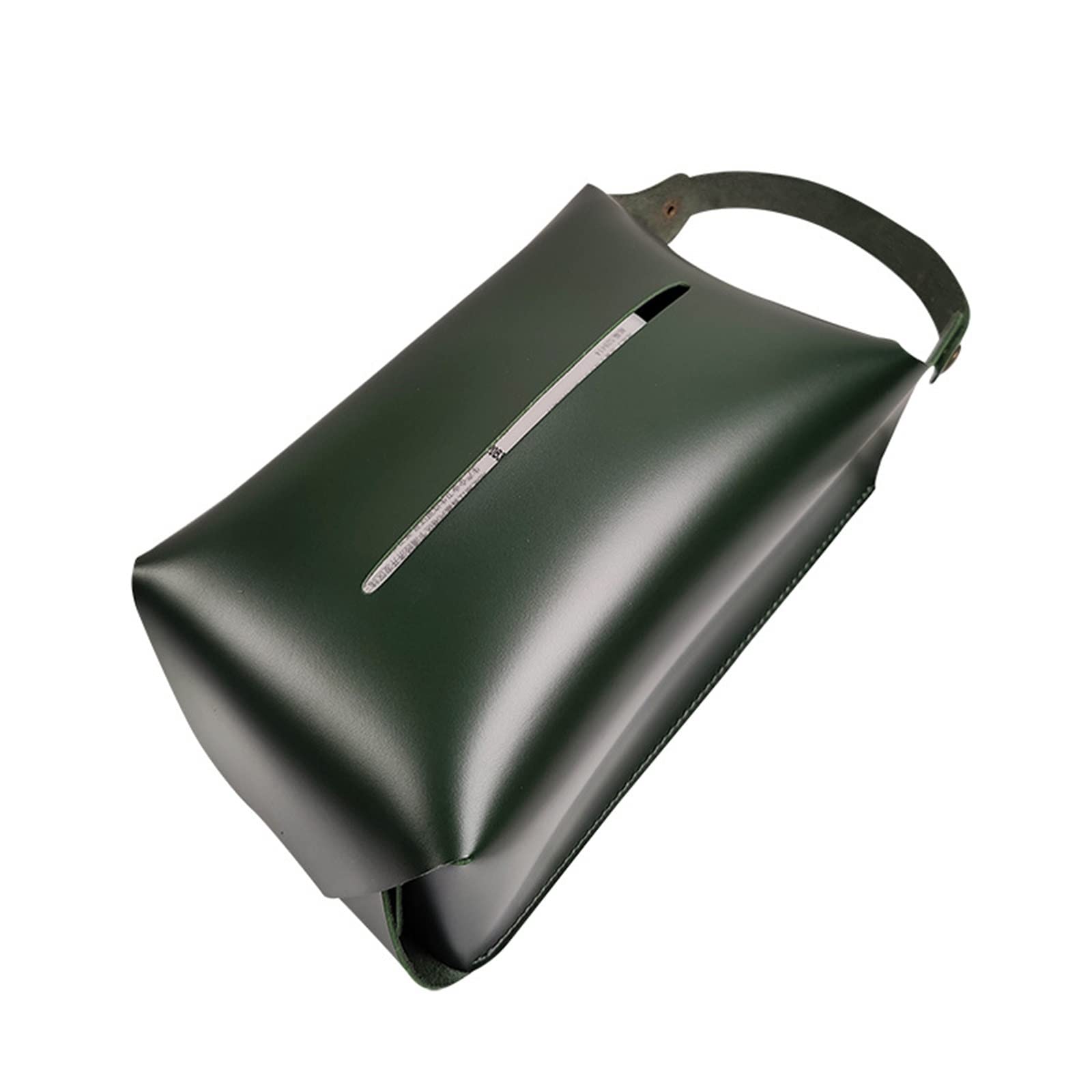 HERIOY Hanging Leather Tissue Box Cover - Army Green, 20X12X8CM - Decorative Drawer Organizer for Living Room, Toilet, Car & Coffee Table - Simple to Use Household Paper Holder for Home & Office Decor