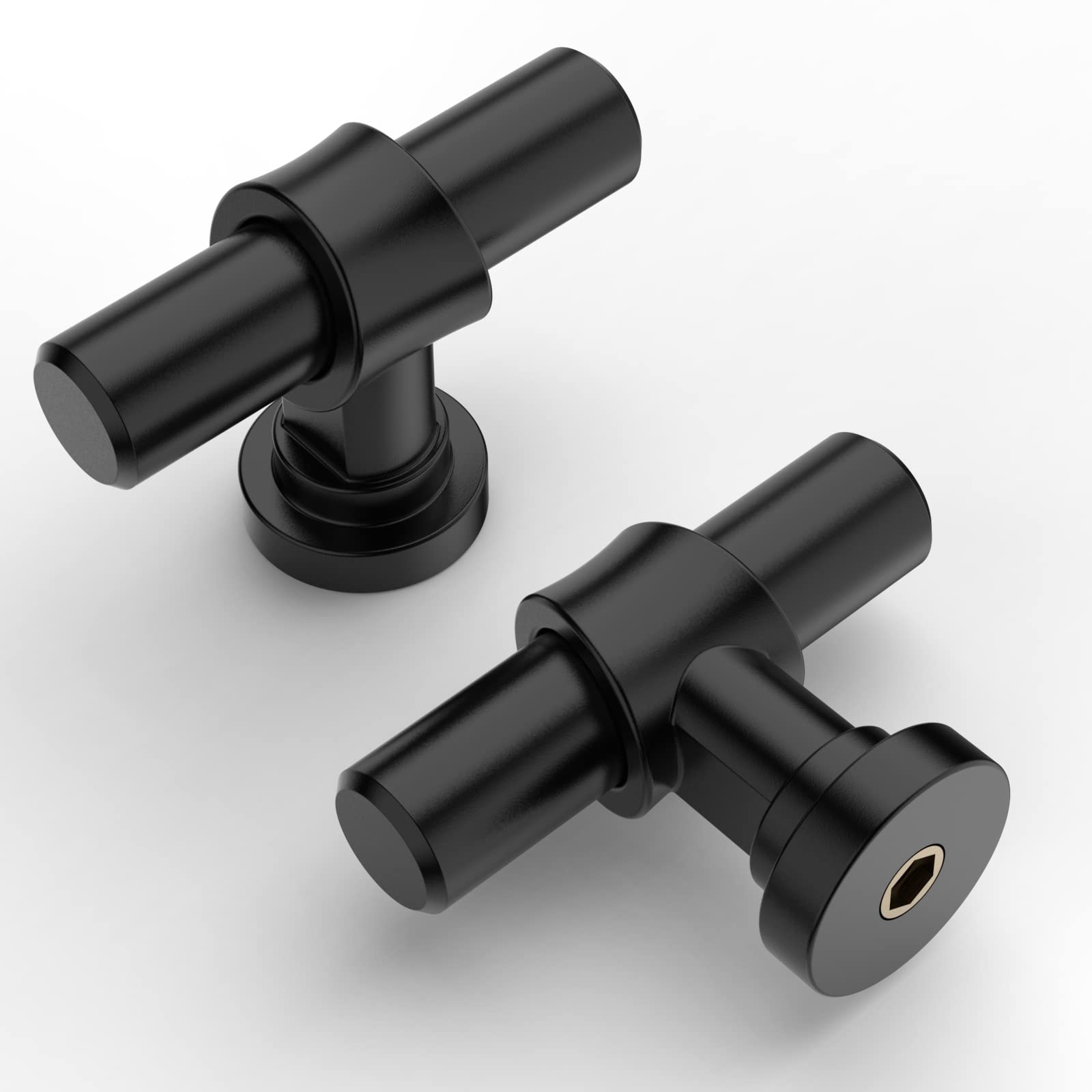 10 Pack Matte Black Cabinet Knobs - Zinc Alloy Dresser Drawer Pulls for Kitchen, Bathroom & Furniture - Modern Hardware for Cabinets, Wardrobes & Storage