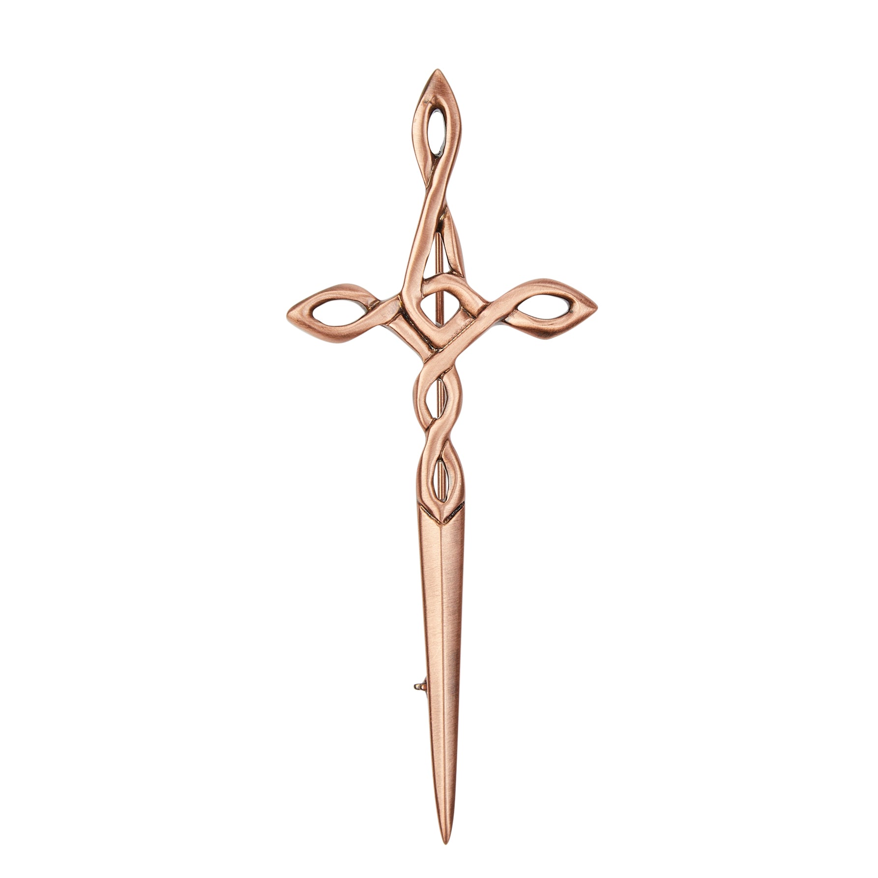 Authentic Copper Celtic Cross Kilt Pin KP41C - Traditional Scottish Highland Dress Accessory for Kilts, Tartans & Formal Wear