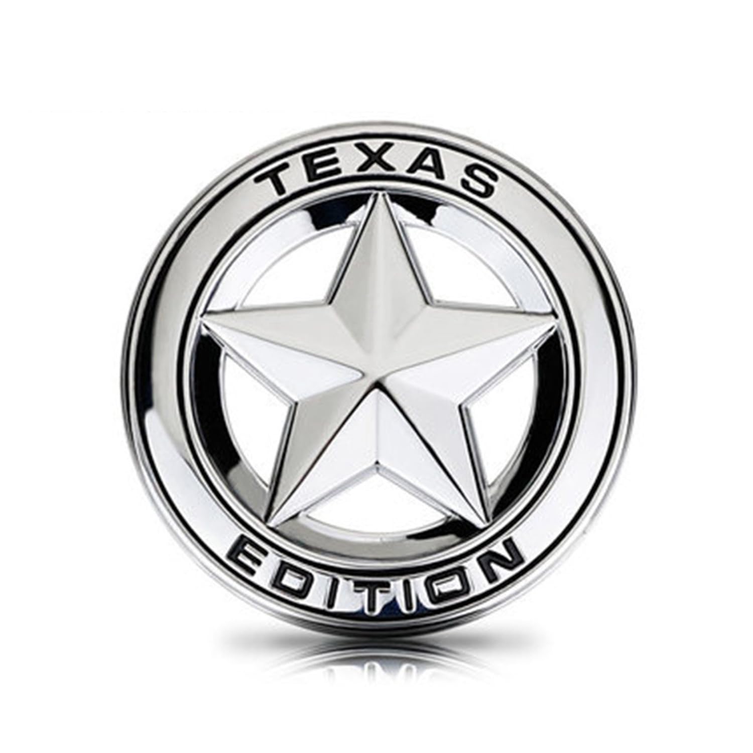 Lone Star Texas 3D Metal Car Emblem - Silver Texas Shape Auto Decal Sticker for Trucks & SUVs | Durable Outdoor Vehicle Accessory for Texas Pride & Car Customization
