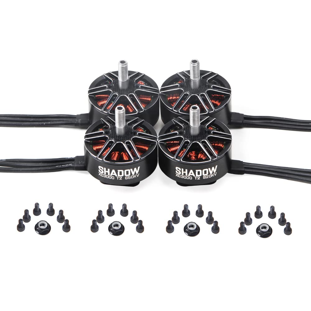 Shadow XC3000 650KV 12S Brushless Motor (4-Pack) - High Performance for X8 Professional Cinematic FPV Drones, 7-Inch Prop Compatible - Ideal for Drone Racing, Multirotor Quadcopters & RC Hobby Rigs - Perfect for Aerial Photography, Cinematic Shots and FPV Flying