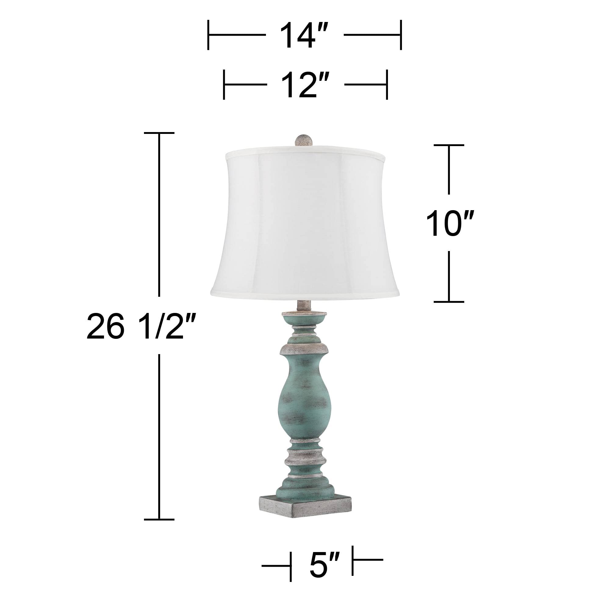 Regency Hill Patsy Rustic Farmhouse Table Lamps - Set of 2, 26.5