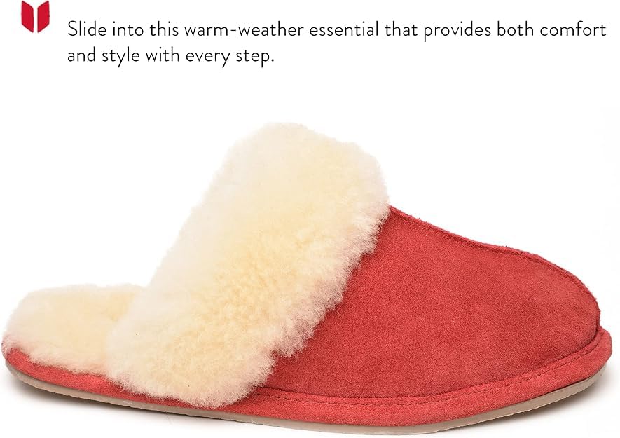 Minnetonka Women's Sheepskin Slides - Soft & Comfortable House Slippers for Indoor/Outdoor Wear - Perfect for Lounging, Spa Days & Cozy Home Comfort