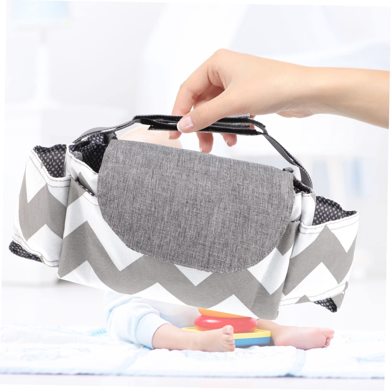 Totority 5-Piece Stroller Organizer Bag - Diaper Storage & Pram Accessories Hanging Bag for Baby Essentials - Perfect for Strollers, Diaper Bags & On-the-Go Parents