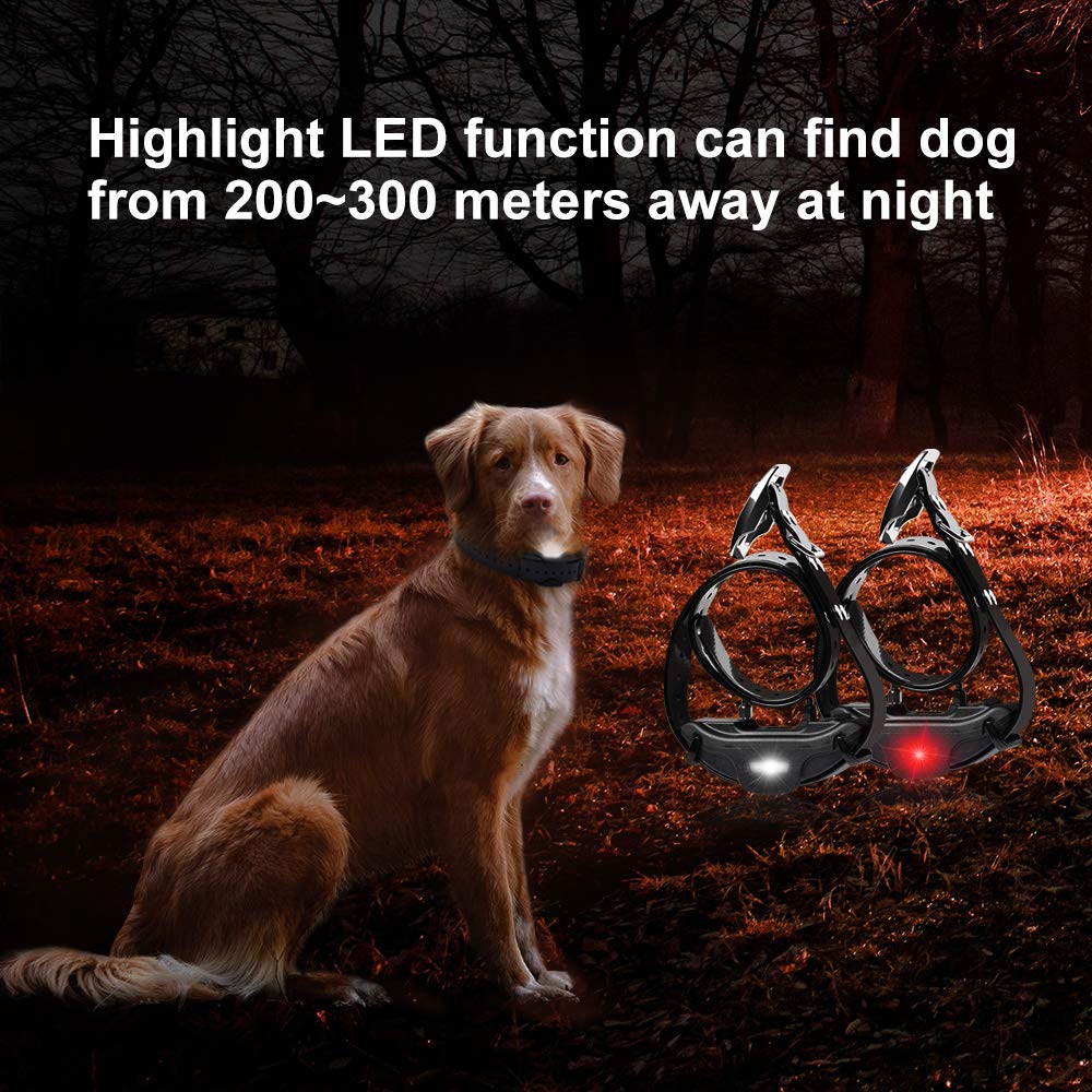 **Remote Dog Training Collar for Hunting - 5/4 Mile Range, Static & Vibration Modes, LED Night Light - Waterproof & Rechargeable Shock Collar for 2 Dogs - Perfect for Outdoor Training & Night Hunting**