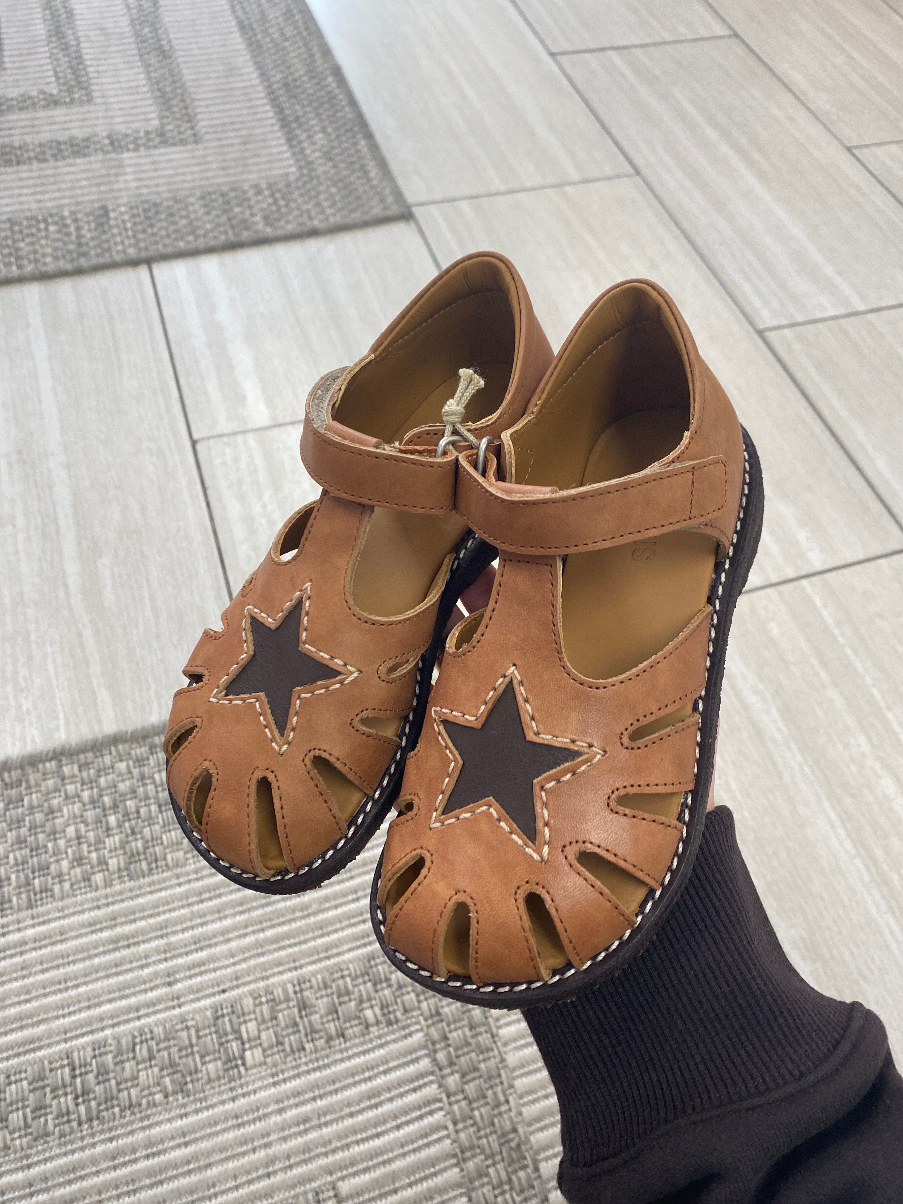 Angulus Dark Brown Star Sandal - Genuine Leather Comfort Sandals for Women | Perfect for Beach, Vacation & Summer Outfits