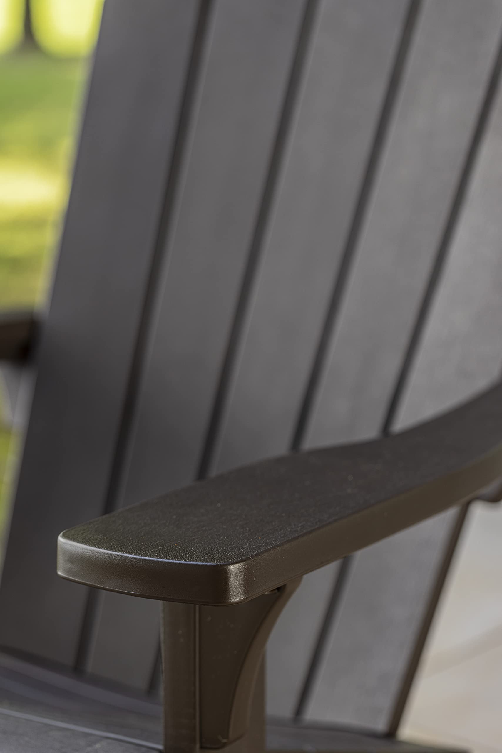 Keter Adirondack Rocker Resin Outdoor Patio Chair - Weather-Resistant Durable Plastic Furniture for Porch, Poolside, Garden & Fire Pit Seating - Comfortable Dark Grey Lounge Chair for Relaxing Outdoors