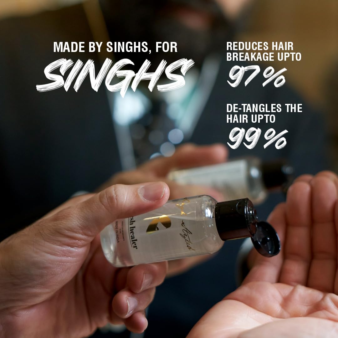 Singh Styled Kesh Healer Hair & Beard Oil Serum - Detangling Treatment for Soft, Manageable Hair & Beard | Reduces Breakage & Promotes Growth | Perfect for Daily Grooming & Styling