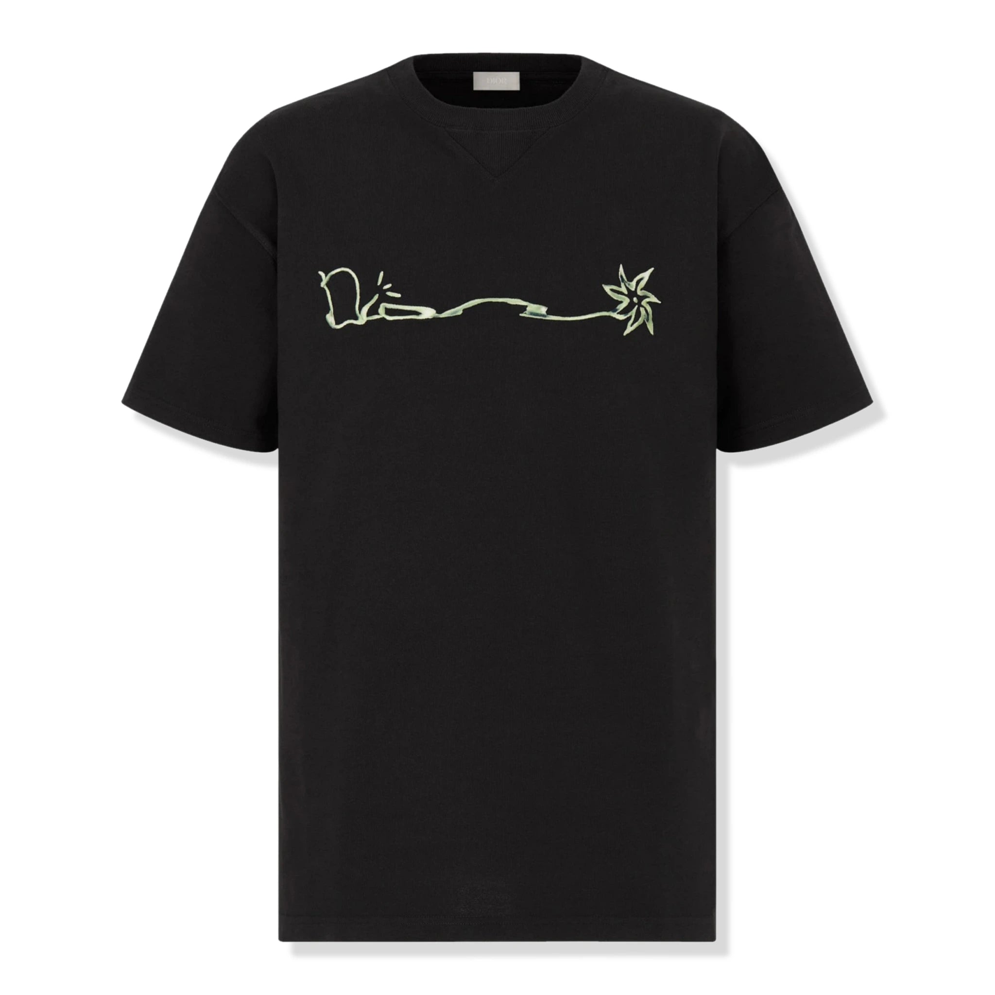 Dior x Cactus Jack Oversized Black Cotton T-Shirt for Men - Streetwear Fashion Tee for Casual Wear & Hip Hop Style