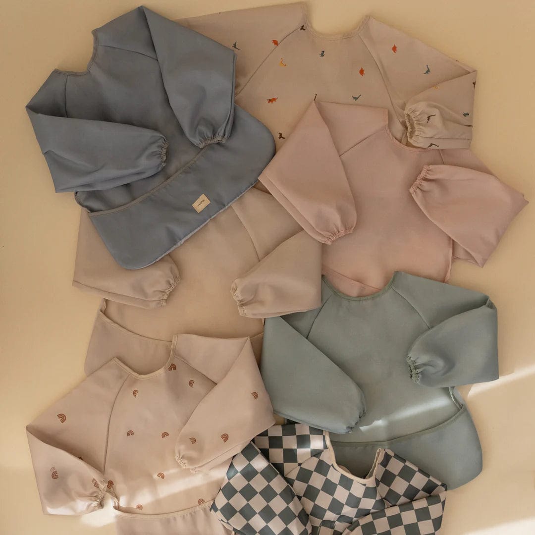 Mushie Long Sleeve Baby Bib - Soft Organic Cotton Drool Bibs for Infants & Toddlers - Perfect for Feeding, Teething, and Messy Playtime