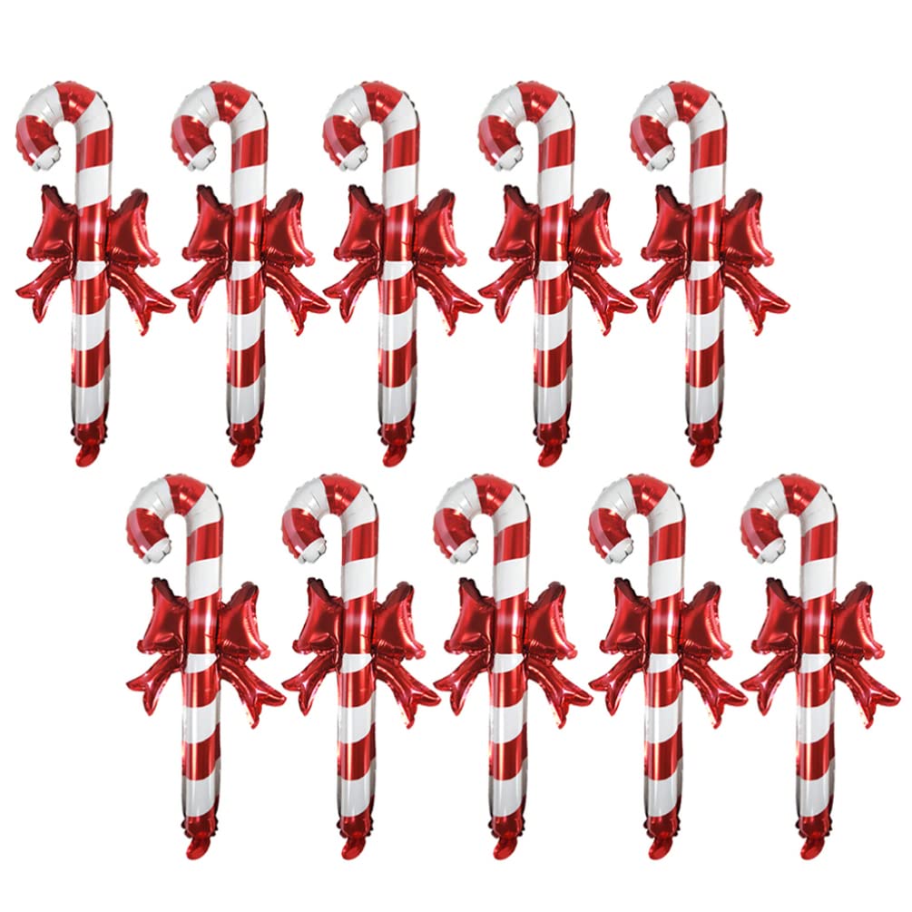 20pcs Inflatable Candy Cane Balloons - Christmas Decorations for Home, Party & Holiday Decor - Durable Aluminum Film Thunder Stick Balloons - Perfect for Xmas Tree Decor, Gift Wrapping & Festive Celebrations