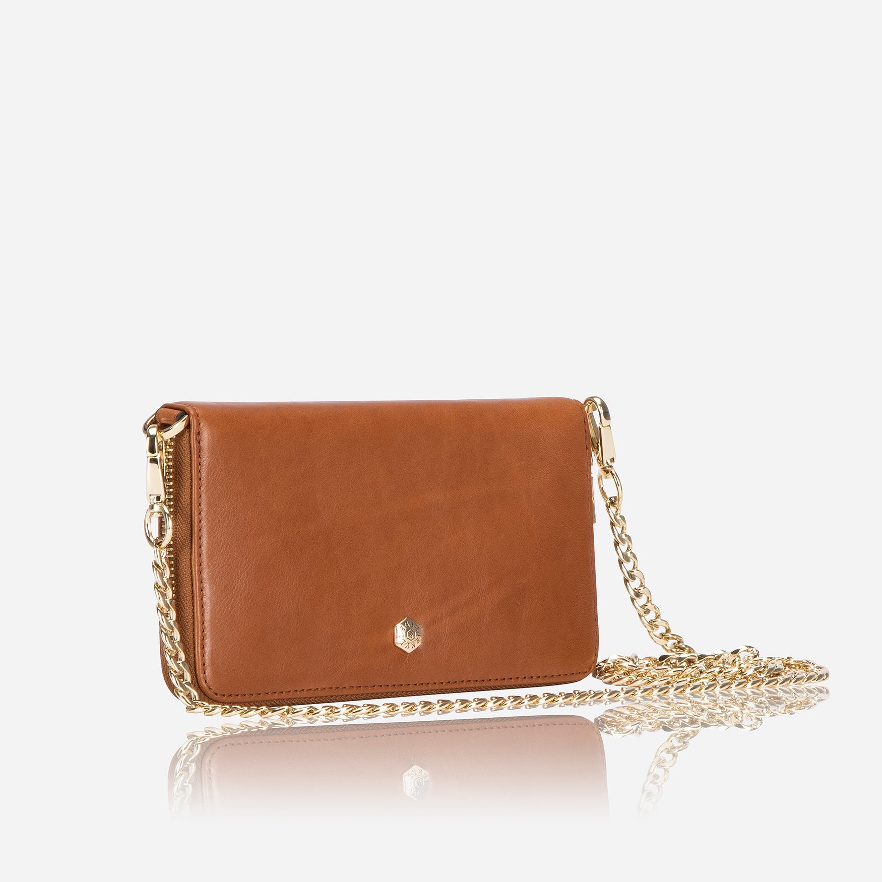 Jekyll & Hide Paris Chain Purse for Women - Stylish Crossbody Handbag in Tan Leather | Perfect for Date Night, Parties & Everyday Use