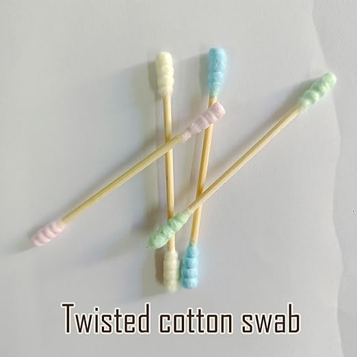 200pcs Disposable Bamboo Cotton Swabs - Round & Pointed Heads, Eco-Friendly Wood Sticks with Soft Cotton Buds for Ear Cleaning, Makeup, Baby Care & First Aid Kit