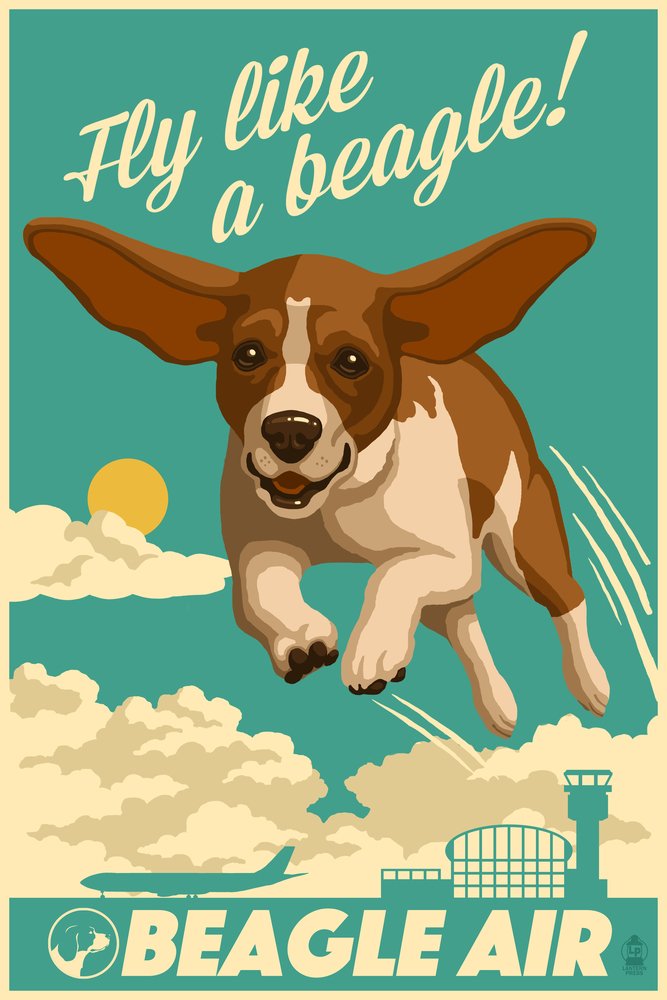 Vintage Beagle Aviation Metal Wall Art - 24x36 Gallery Quality Aluminum Decor for Home & Office - Perfect for Living Room, Bedroom, or Man Cave