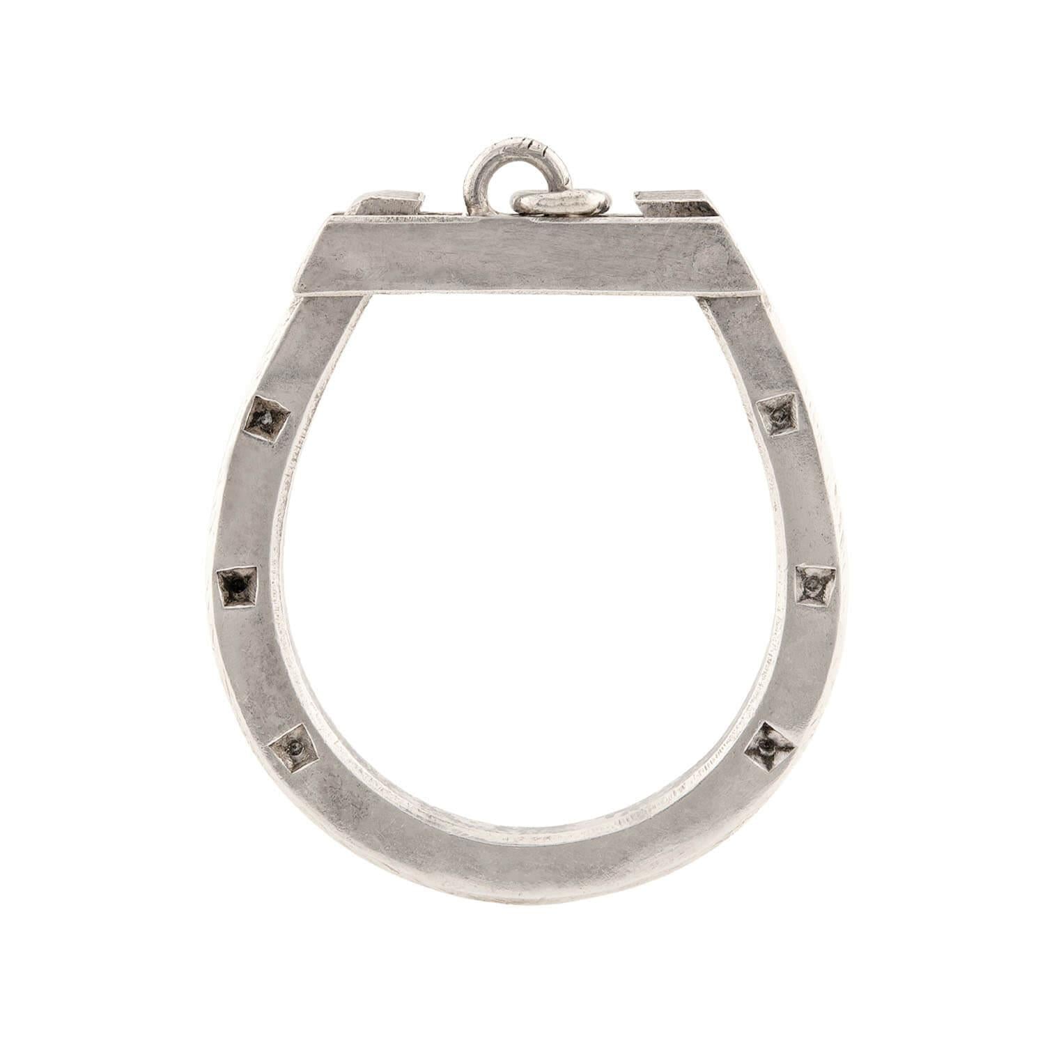 Victorian Sterling Silver Hinged Horseshoe Pendant Necklace - Elegant Vintage Jewelry for Women - Perfect Gift for Birthday, Anniversary & Special Occasions