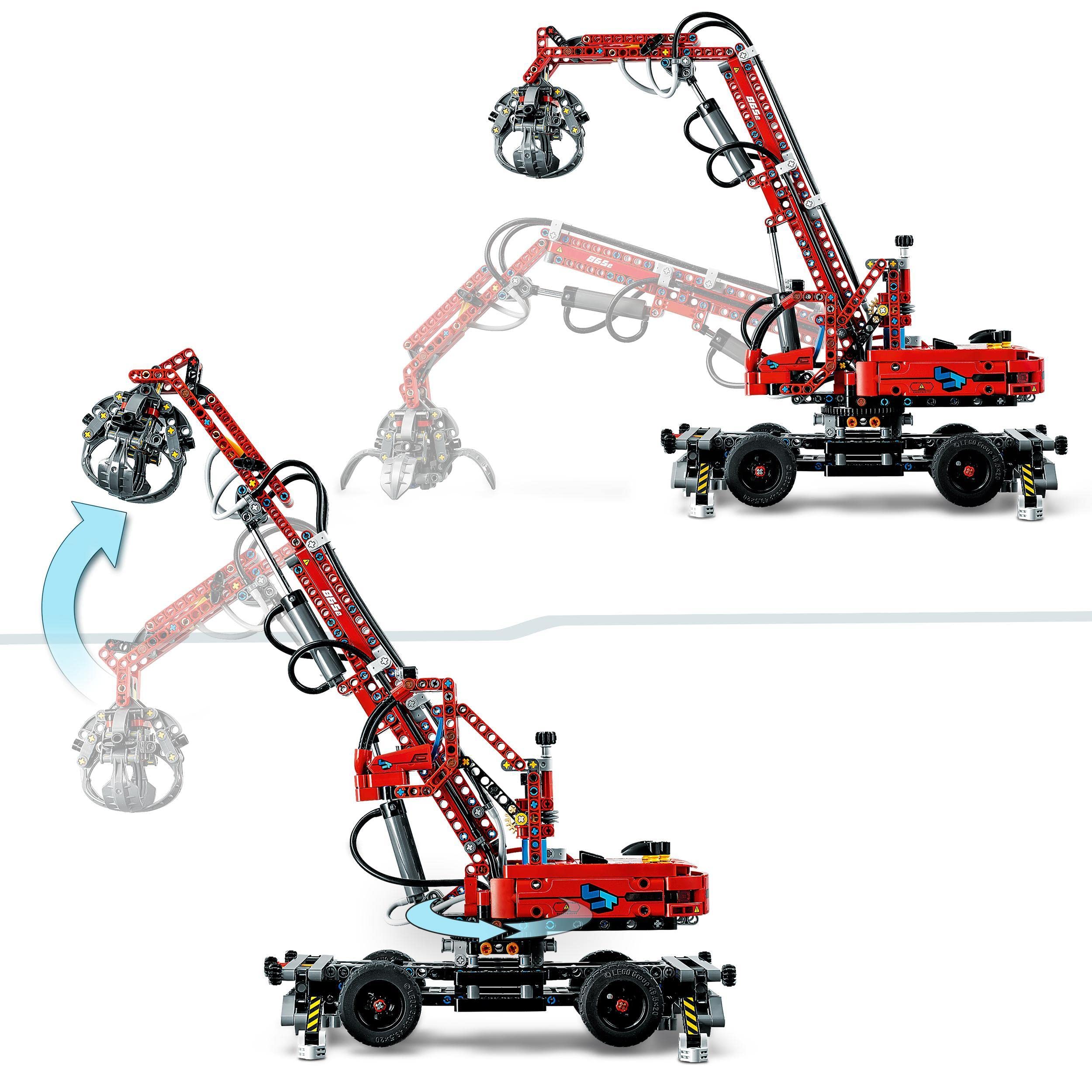 LEGO 42144 Technic Material Handler Crane: Educational Building Set, Construction Vehicle, Pneumatic Model, Stimulates Imagination, for Kids Ages 10+, Perfect Gift for Young Engineers - Great for STEM Learning, Construction Play, and Creative Building Scenes