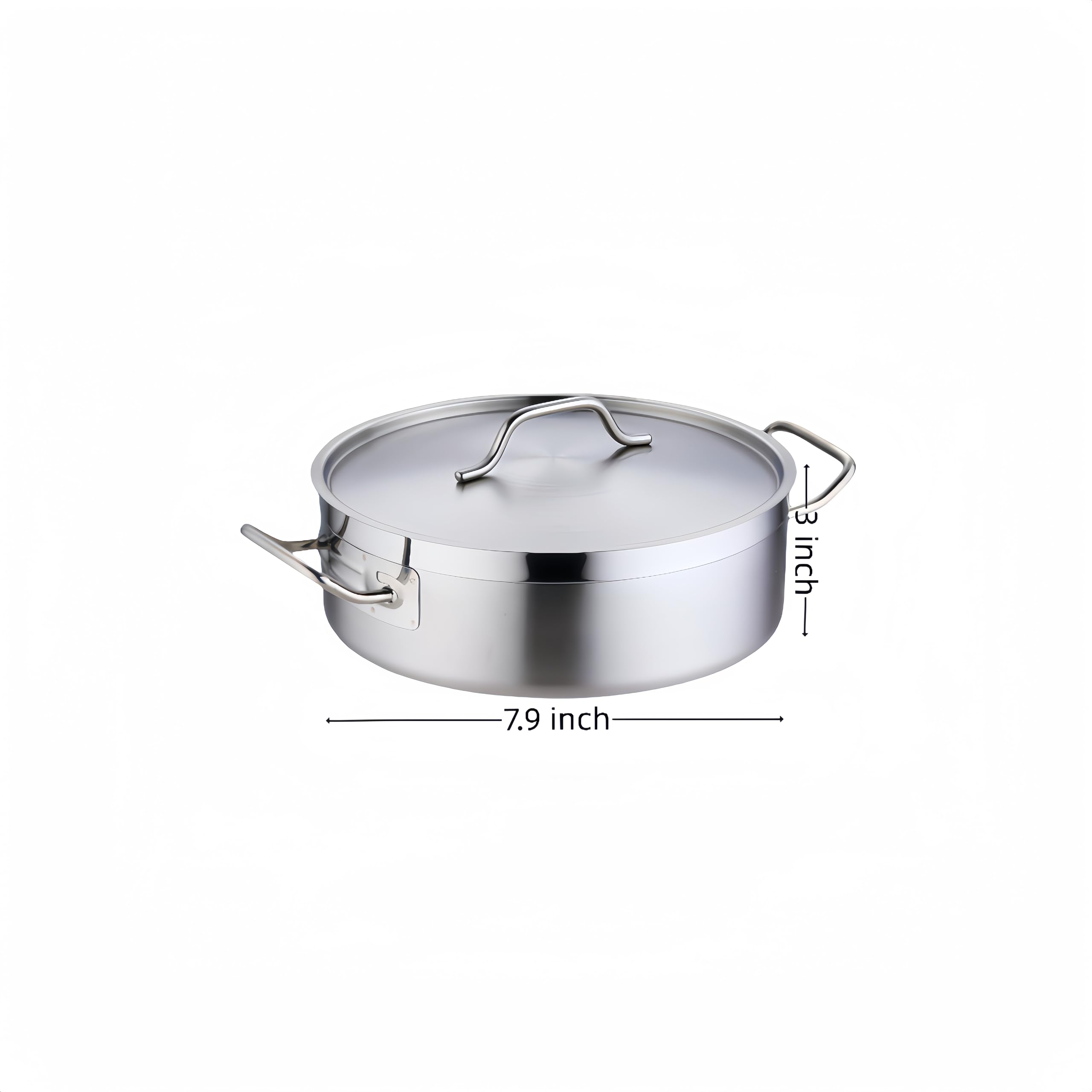 Premium Stainless Steel Soup Pot with Lid - 7.9