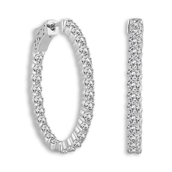 Oval Shape Shared Prongs Hoop Earrings for Women - Elegant Dainty Jewelry for Everyday Wear & Special Occasions