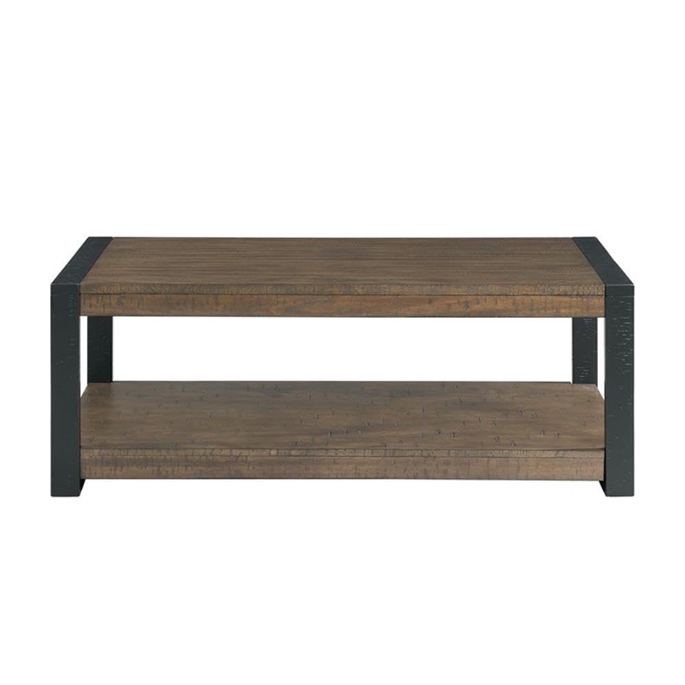 Picket House Furnishings Enrico Walnut Rectangular Coffee Table - Modern Living Room Furniture for Home Decor & Entertainment Spaces