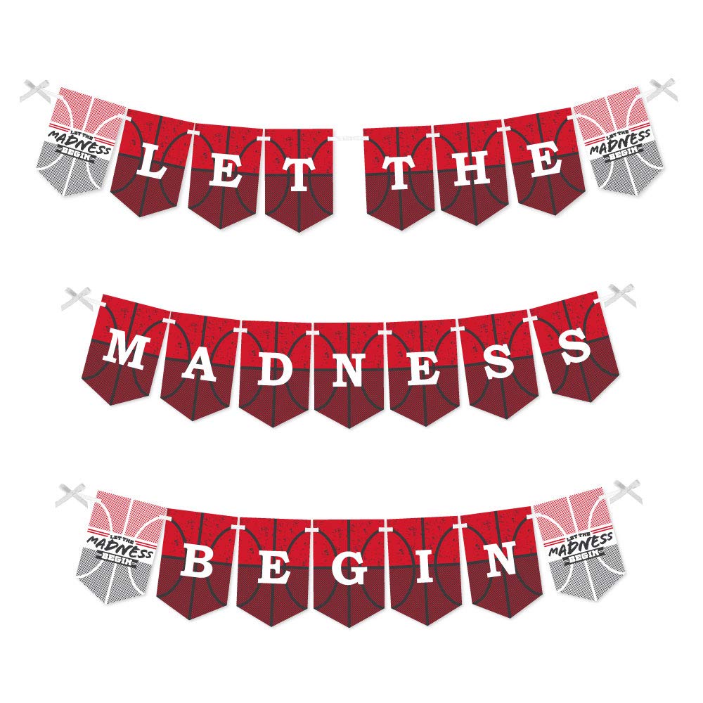 Red Basketball Bunting Banner - College Party Decor for Sports Events