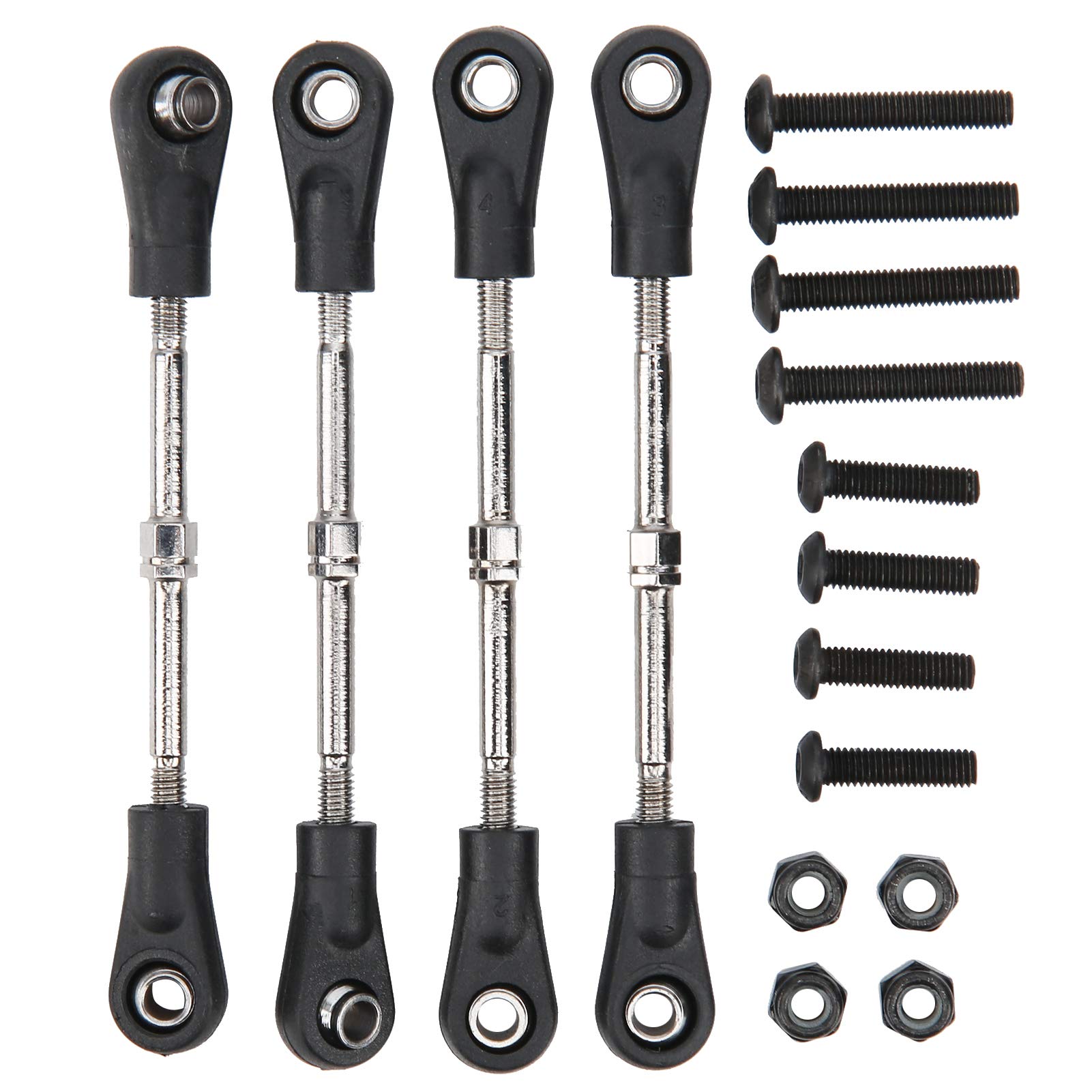 VGEBY 4Pcs Metal RC Steering Linkage Rod - Adjustable Rear Upper Link for 1/10 Scale Off-Road RC Cars | Durable Upgrade Part for Crawlers, Trucks & Buggies | Perfect for Racing, Trail Driving & Off-Road Adventures