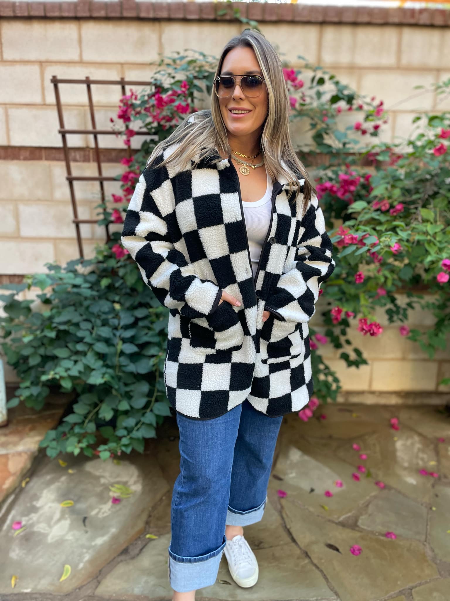 PREORDER: Checkmate Fleece Jacket - Warm & Stylish Winter Outerwear for Men & Women | Perfect for Hiking, Camping & Outdoor Adventures