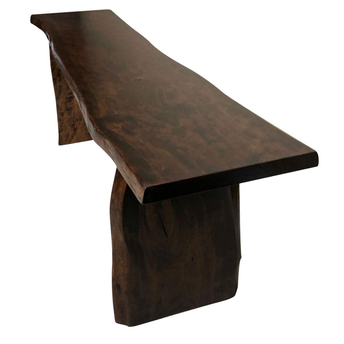 Live Edge Wooden Bench - Solid Wood Dining Bench - Rustic Home Décor Furniture - Natural Edge Wooden Slab Bench (5' Long, Rustic Cherry Wood with Asbury Stain) - Perfect for Farmhouse Dining Room, Kitchen Island Seating & Rustic Living Room Decor