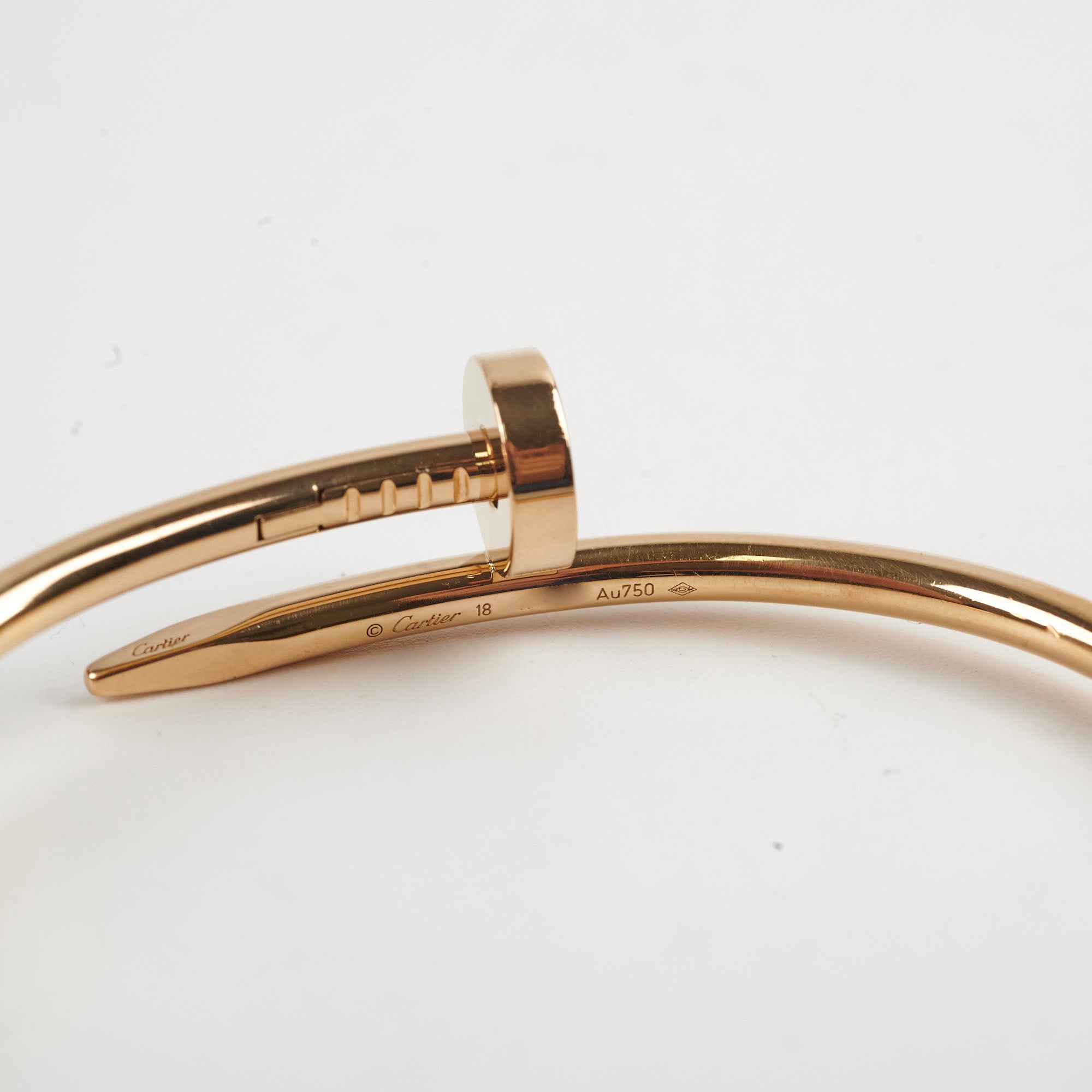 Cartier Juste Un Clou JUC Bracelet 18K Yellow Gold Size 18 - Luxury Nail Bangle for Women, Perfect for Weddings, Parties & Everyday Elegance