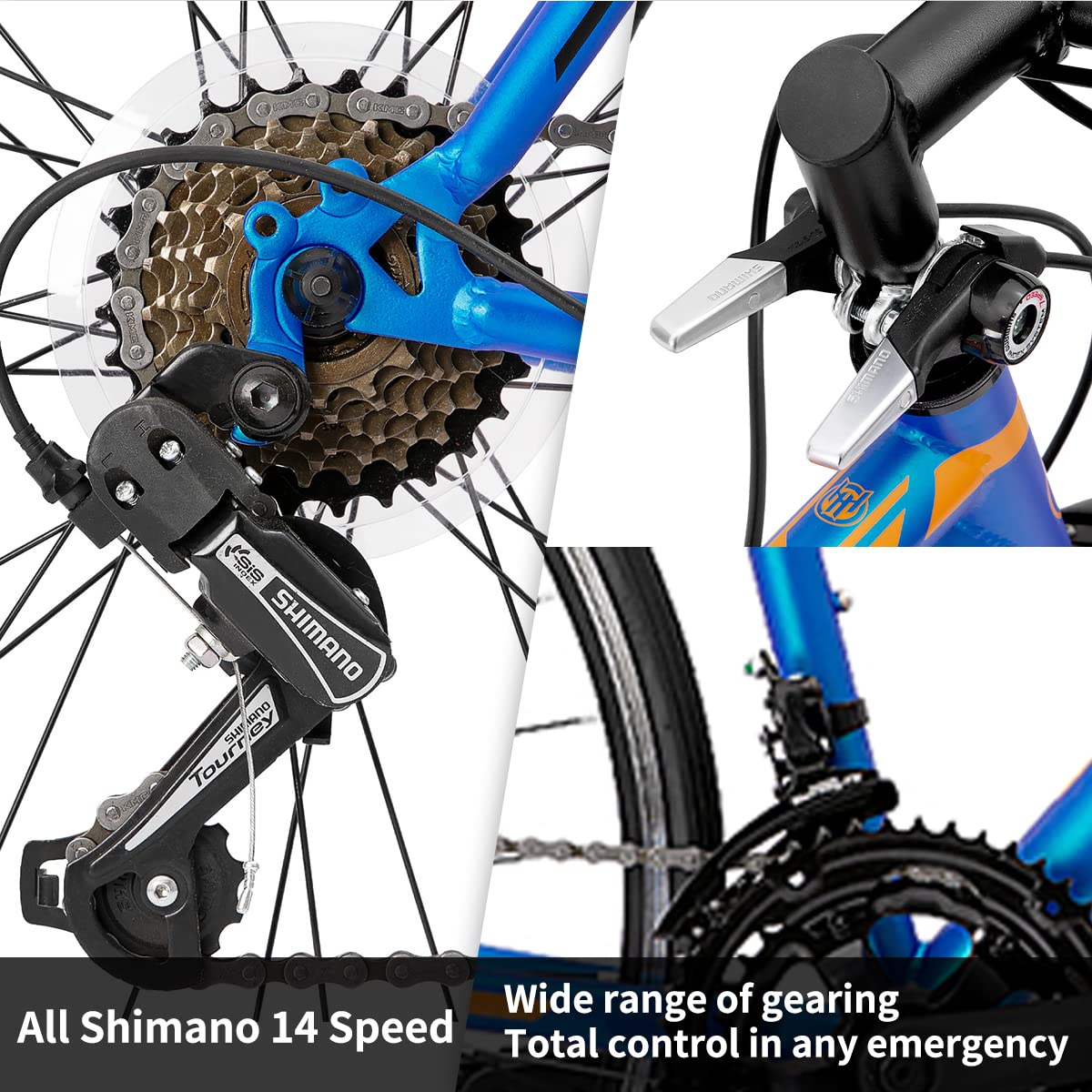 Hiland 700C Commuter Bike for Men & Women - 14-Speed Urban Road Bike with Lightweight Frame - Perfect for City Riding, Daily Commuting & Fitness Cycling