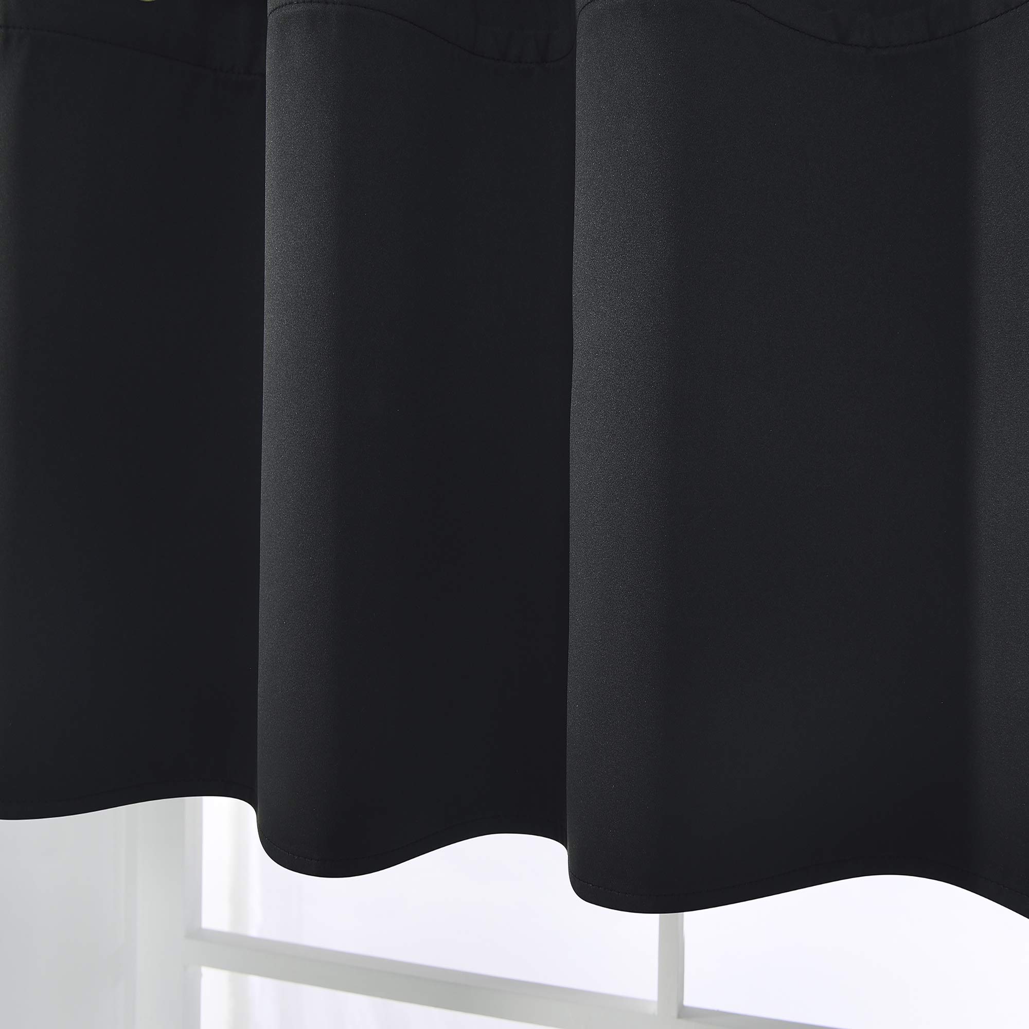 RAIN CITY Blackout Window Valance - 18 Inch Length, Thermal Insulated Grommet Top Curtain for Bedroom & Bathroom - 1 Panel (52x18 Inches) - Perfect for Small Windows & Light Control in Home Decor