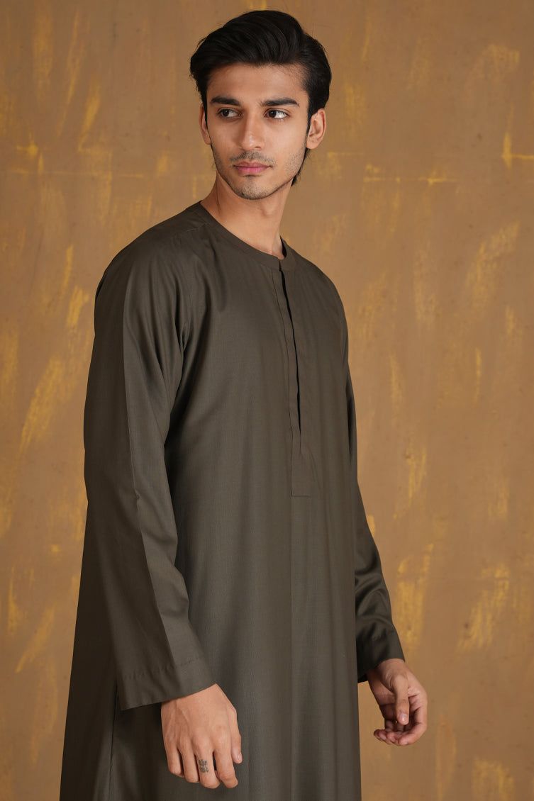 Premium Blended Olive Jubba by J. Junaid Jamshed - Traditional Islamic Abaya for Women - Perfect for Prayer, Modest Fashion & Special Occasions