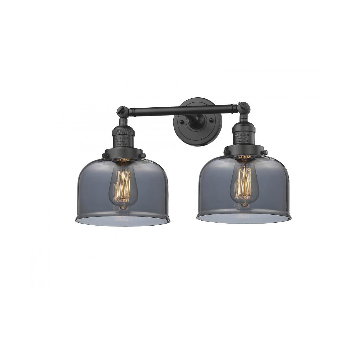 Vintage Dimmable LED Bathroom Light Fixture - 2 Lights, Oil Rubbed Bronze Finish, Energy Efficient Lighting for Bathroom Vanity, Powder Room & Dressing Area