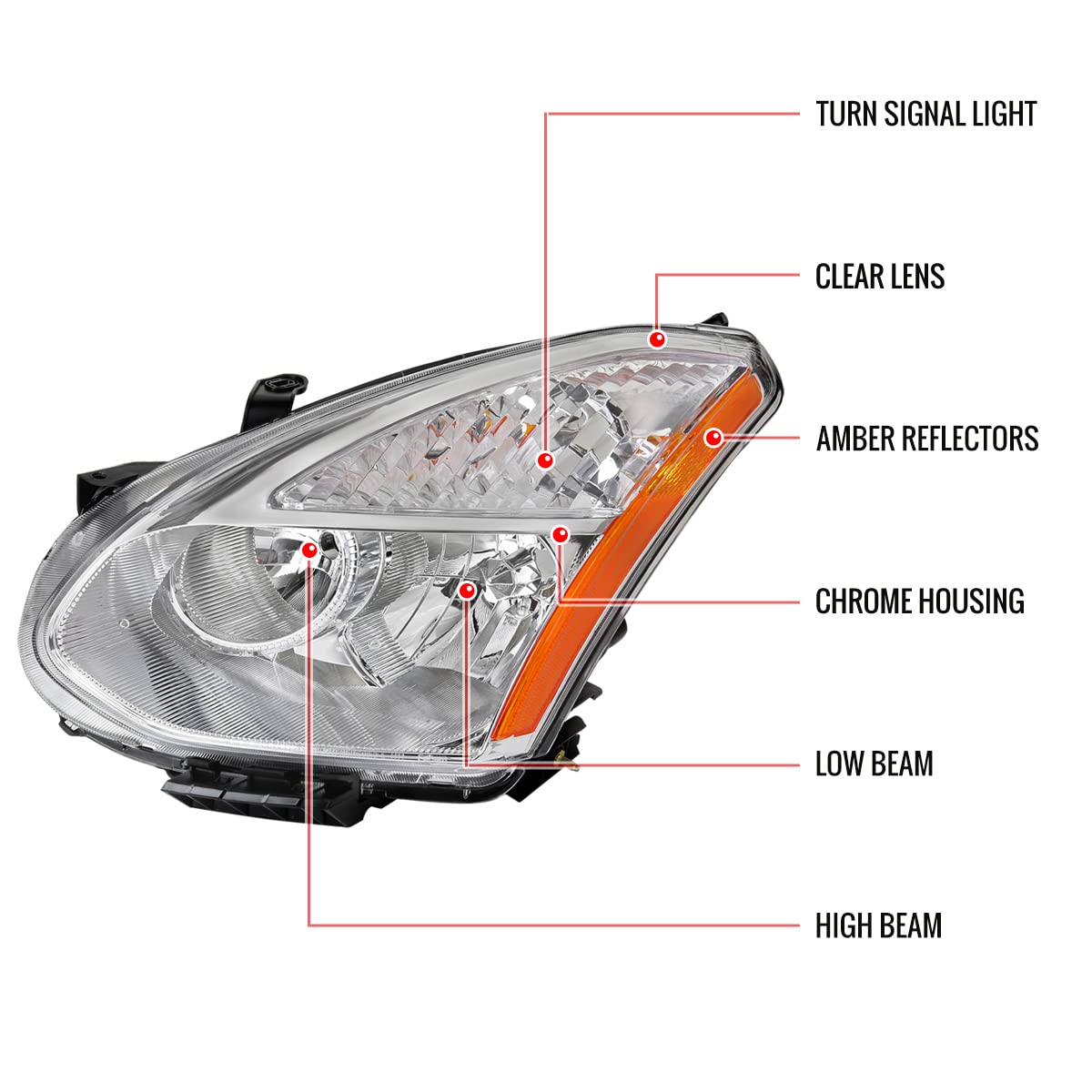 Crystal Clear Headlight Lamps for 2008-2013 Models - Left & Right Turn Signal Lights - Perfect for Night Driving & Car Upgrades