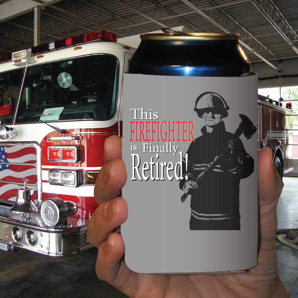 Personalized Firefighter Retirement Party Can Cooler - Custom Insulated Beer Koozie for Retirement Gifts & Celebrations - Perfect for Outdoor BBQs, Beach Parties & Tailgating