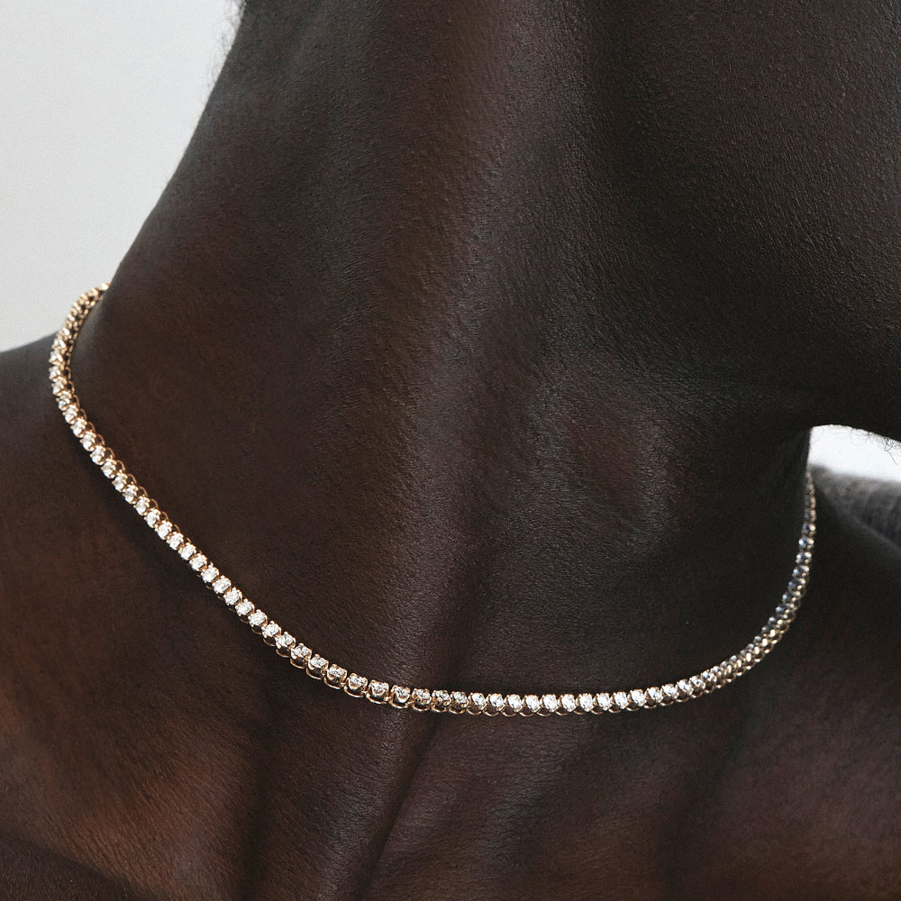 4.00ct Lab Grown Diamond Tennis Necklace in 10k Gold - Elegant Jewelry for Weddings, Anniversaries & Special Occasions