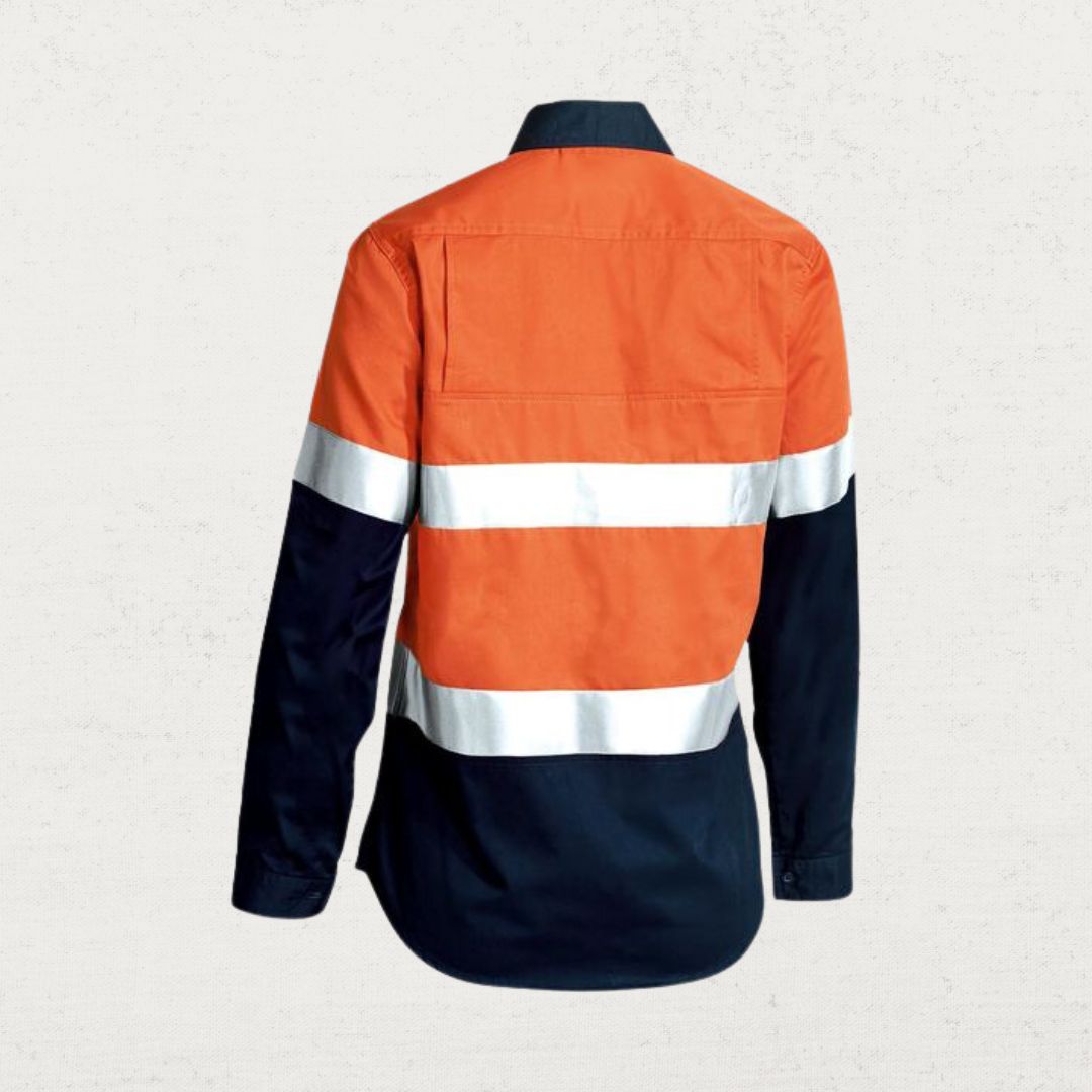 Lightweight High Visibility Taped Long Sleeve Drill Shirt 155gsm - Perfect for Construction, Road Work & Safety Professionals