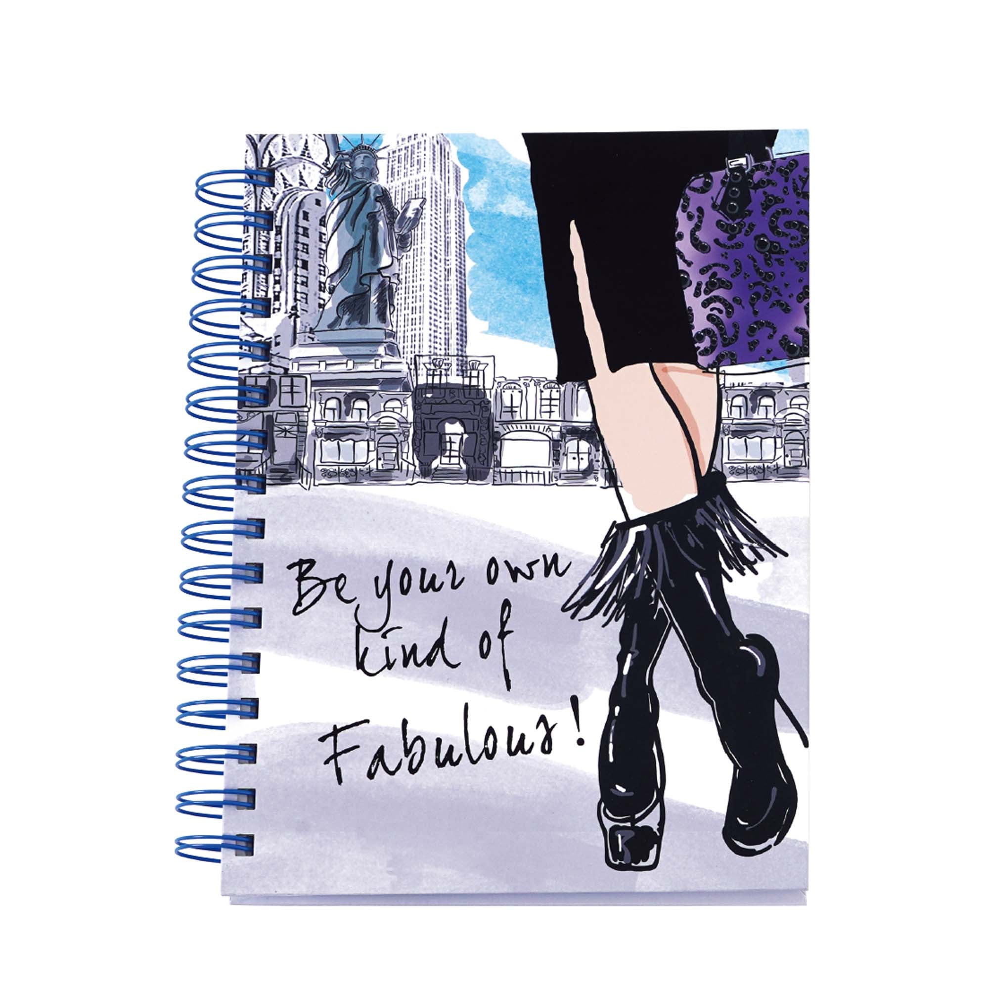 160-Sheet Jumbo Spiral Fashionista Hot Stamp Notebook Journal, 8.5
