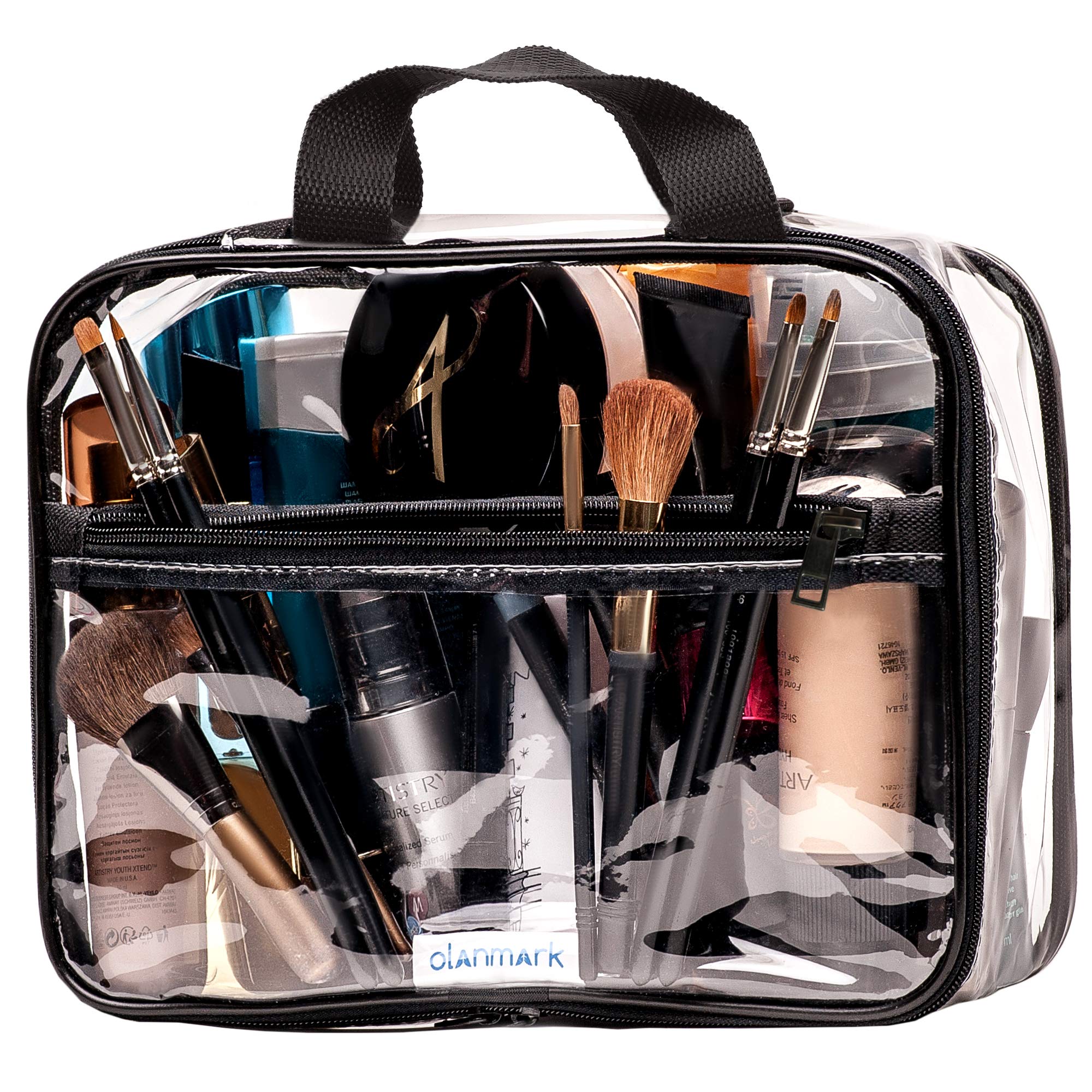 Clear Toiletry Bag - Large Transparent PVC Makeup Travel Case with Zipper & Handle - Waterproof Cosmetic Organizer for Women - Perfect for Airports, Gyms, Beach Trips & Travel Essentials Storage