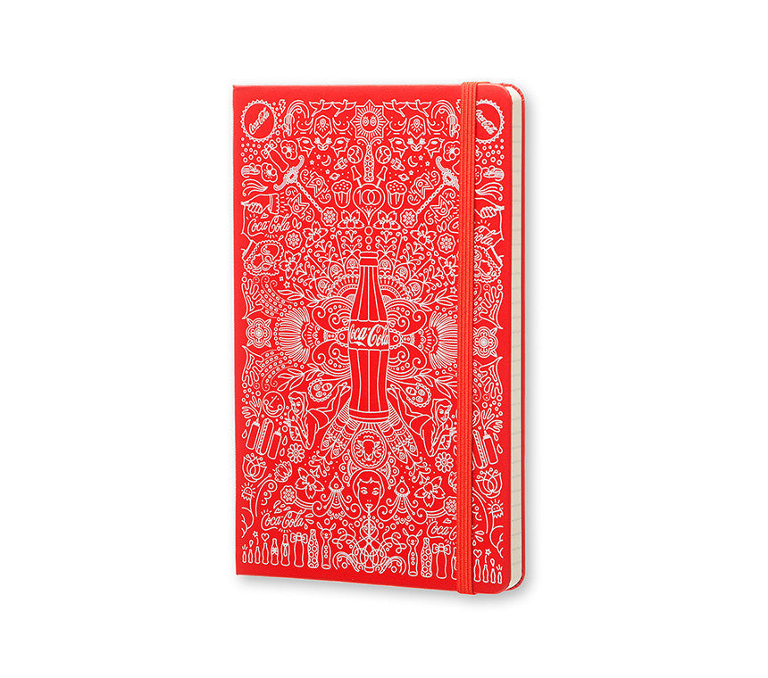 Moleskine Limited Edition Coca-Cola Themed Ruled Notebook - Red Hard Cover for Journaling, Sketching & Collectors