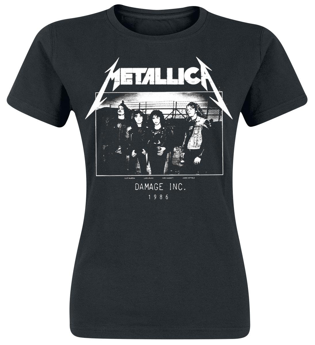 Official Metallica Damage Inc Tour Black T-Shirt for Women - Junior Fit Vintage Band Tee | Concert Merch, Rock Music Fan Gift, Casual Wear